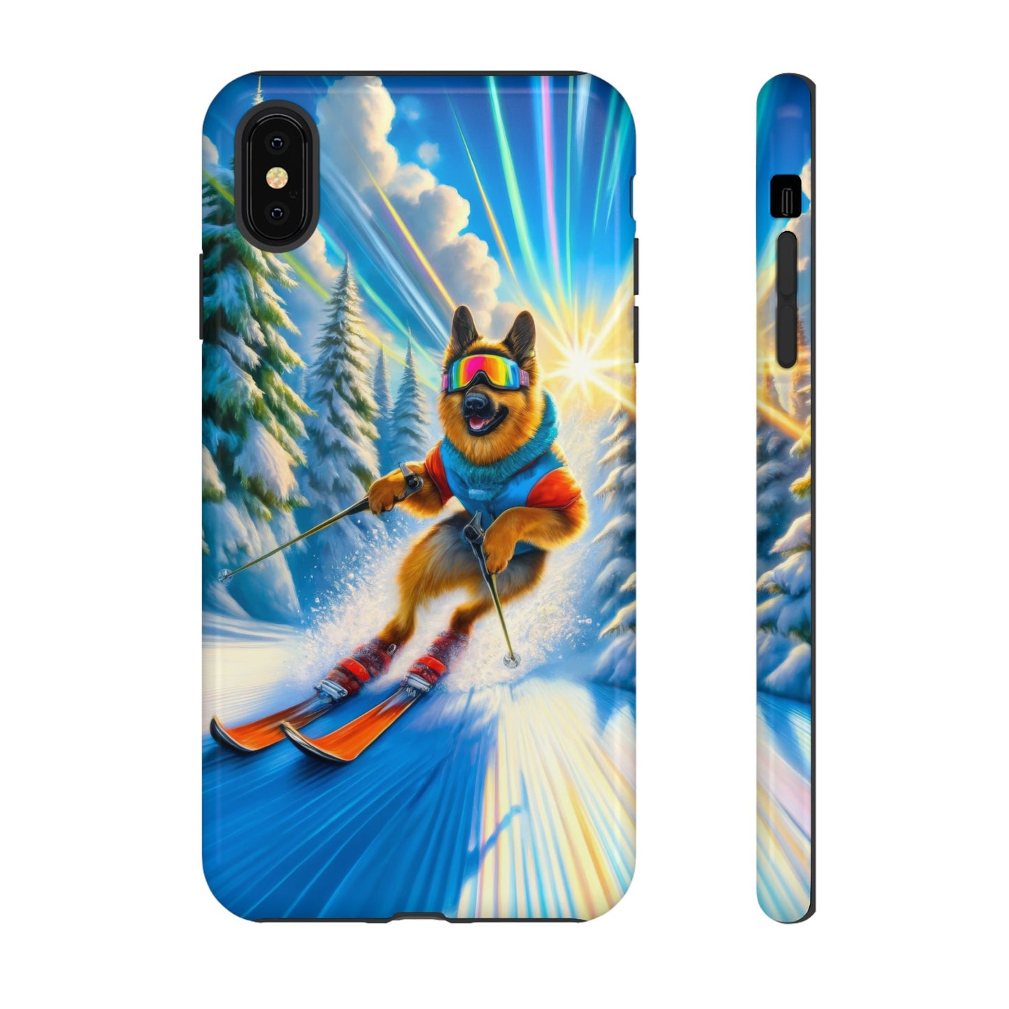 German Shepherd Skiing Phone Case