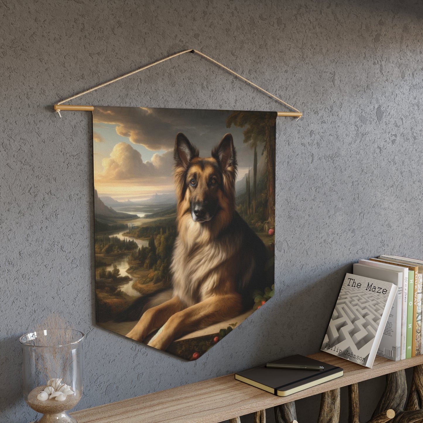 Romanticism inspired German Shepherd Pennant