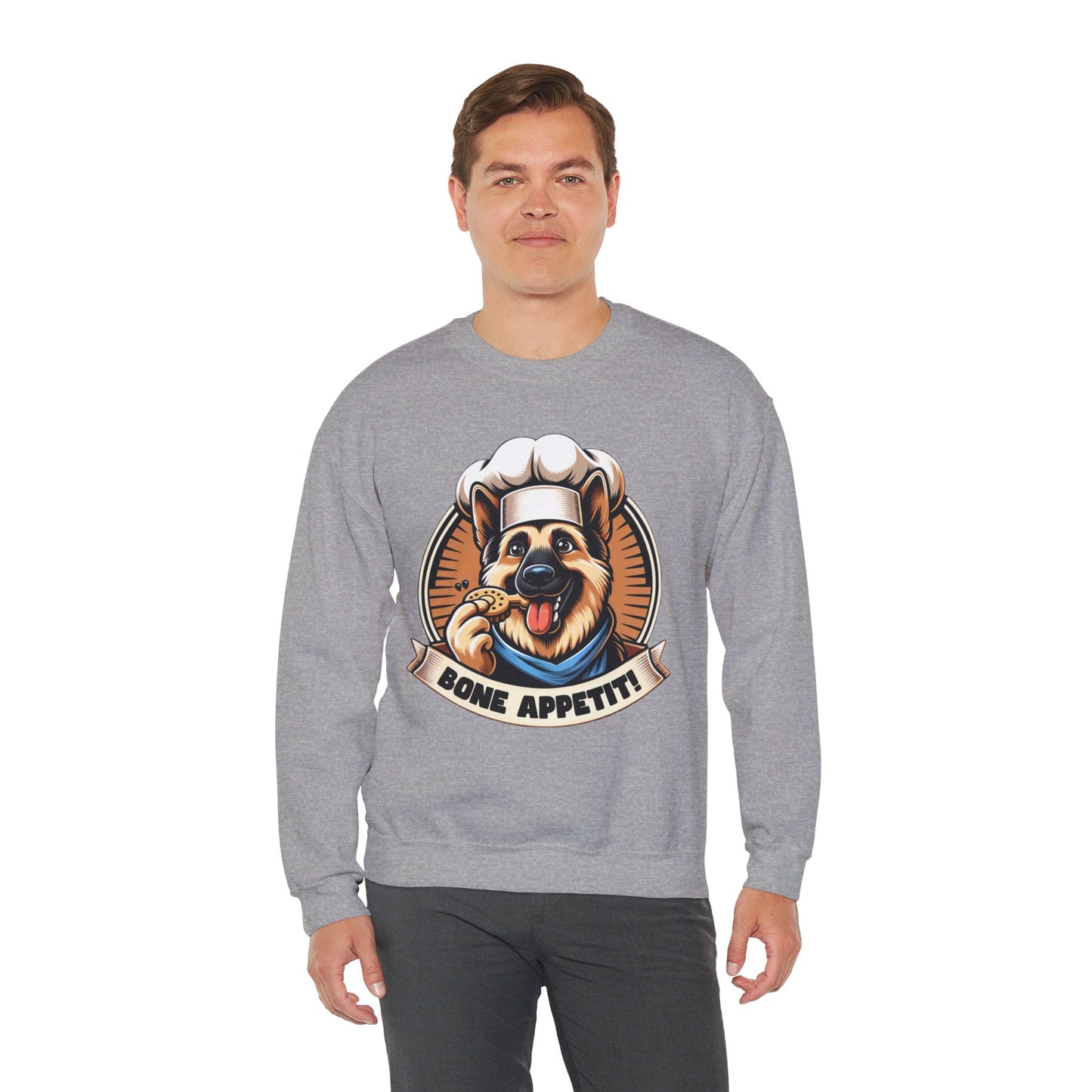 Bone Appetit Sweatshirt (10 colors) (German Shepherd)