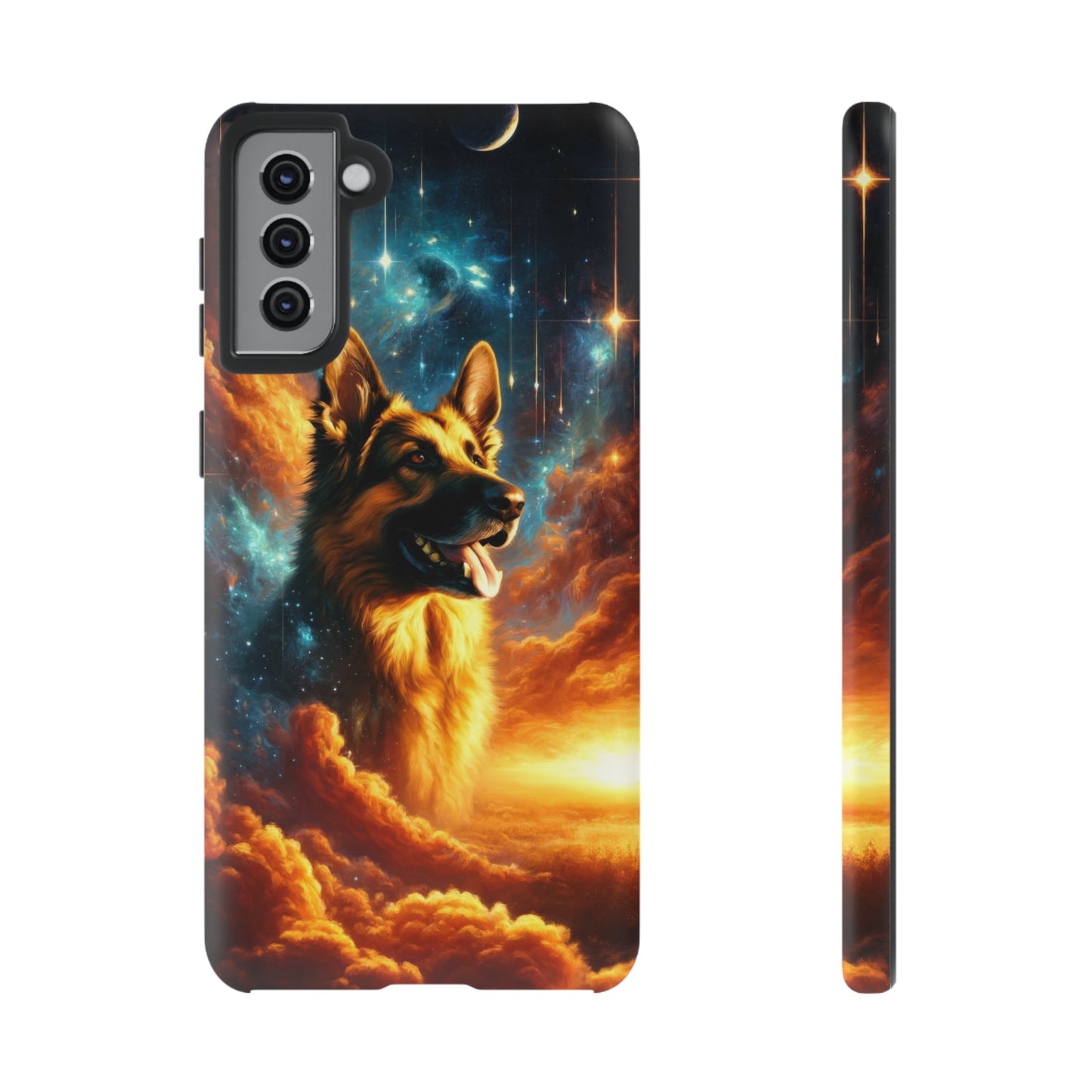 Sci-fi and stars-themed German Shepherd Phone Case