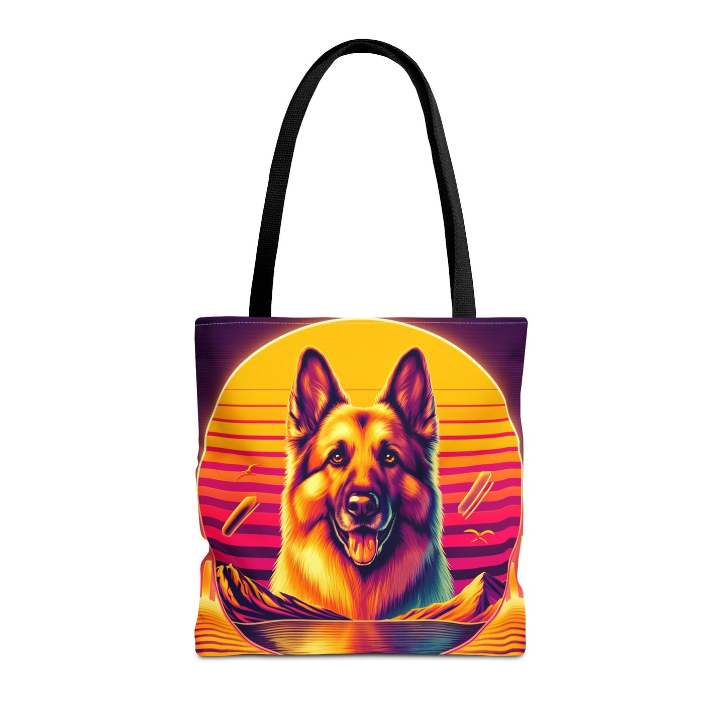 Vaporwave and golden hour German Shepherd Tote Bag