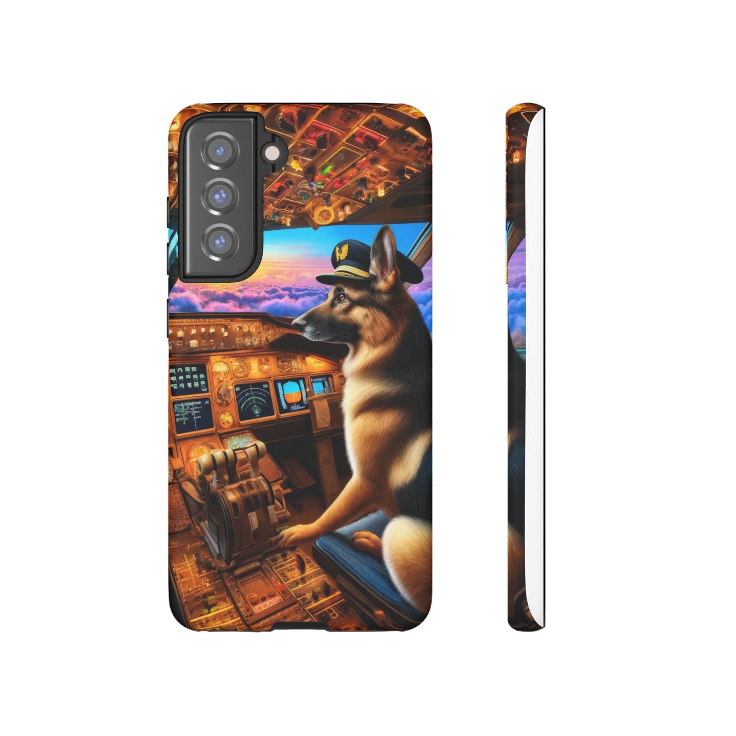 German Shepherd Flying an Airplane Phone Case