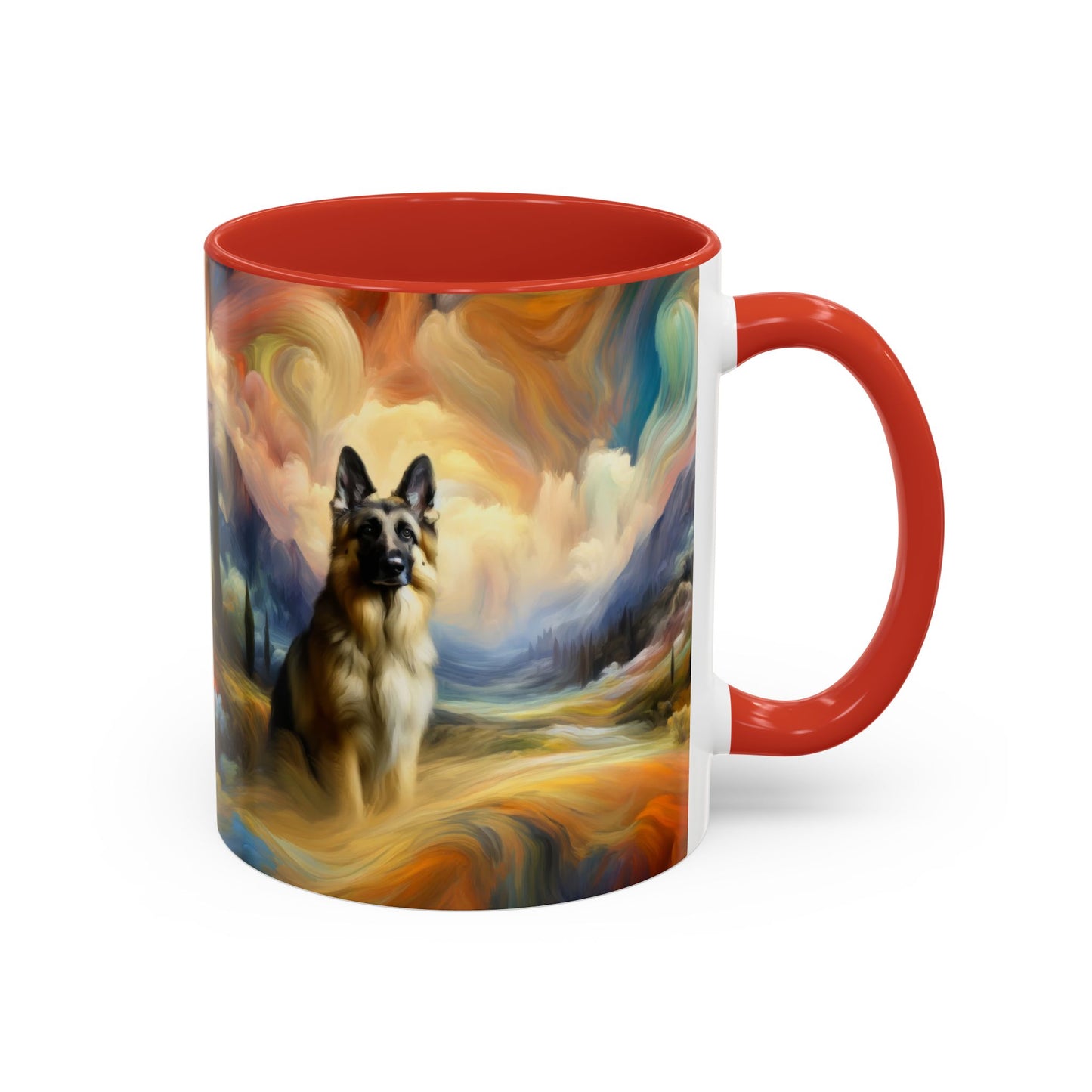 German Shepherd in an impressionist and surreal landscape Coffee Mug