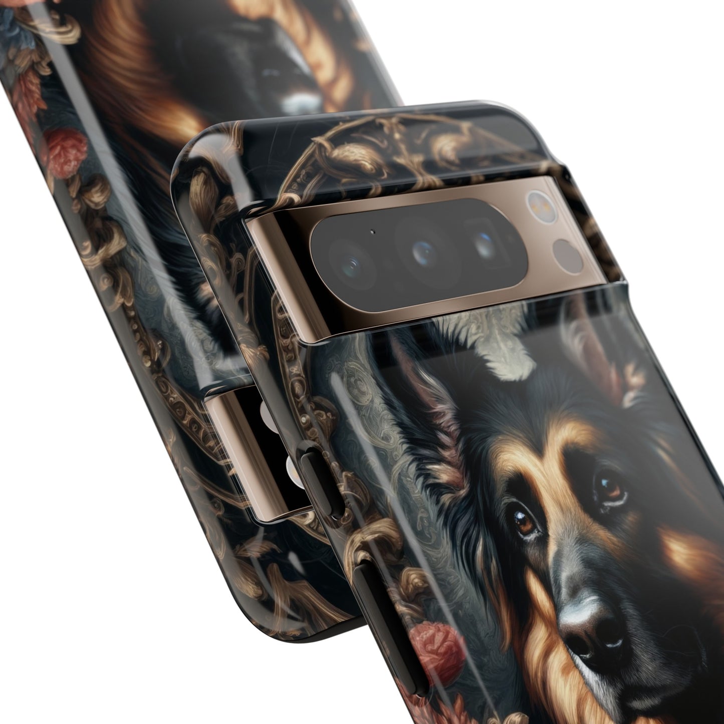 Gothic, high angle German Shepherd Phone Case