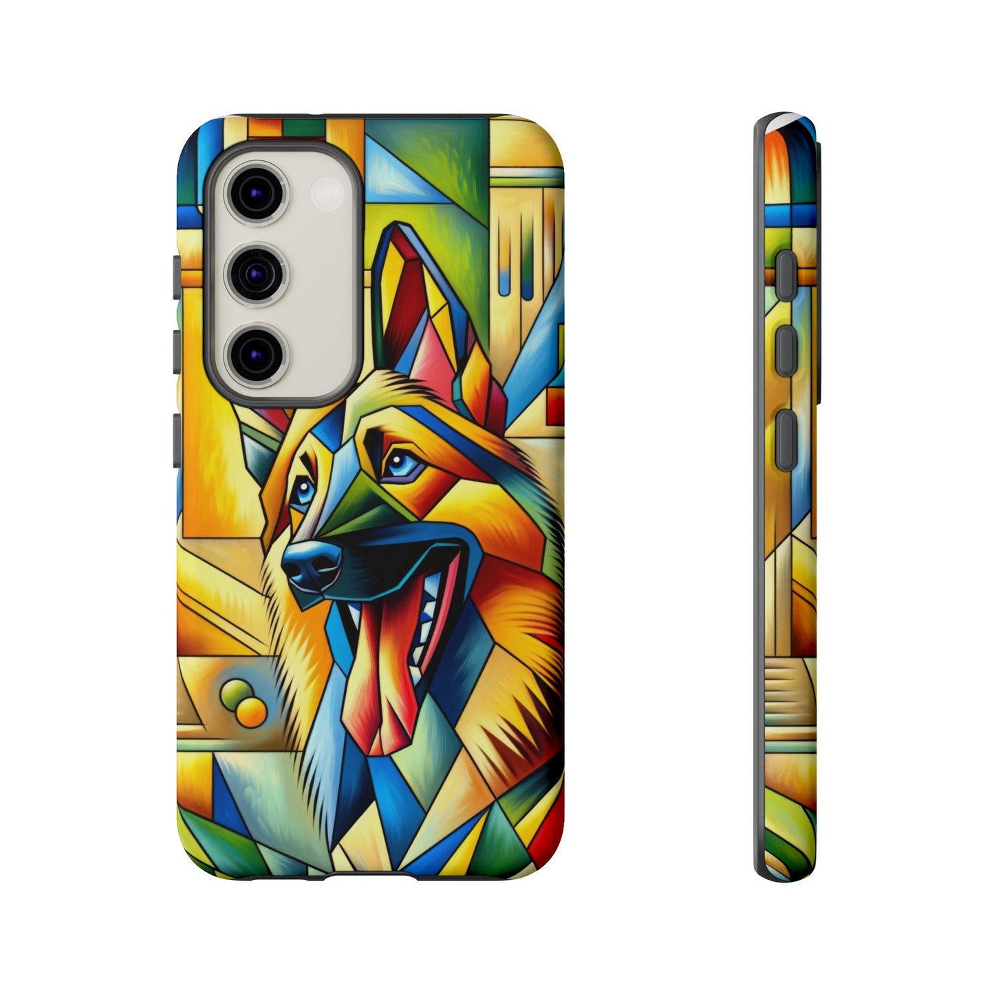 German Shepherd in Cubism Tough Phone Case