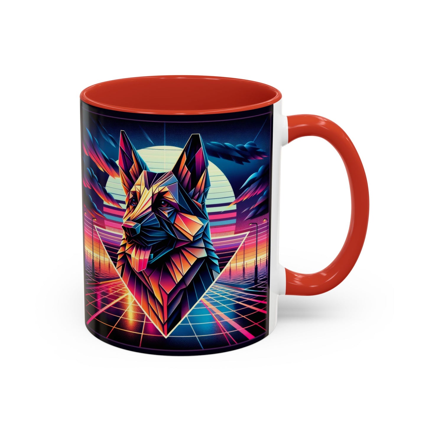 Origami and polyart German Shepherd Coffee Mug