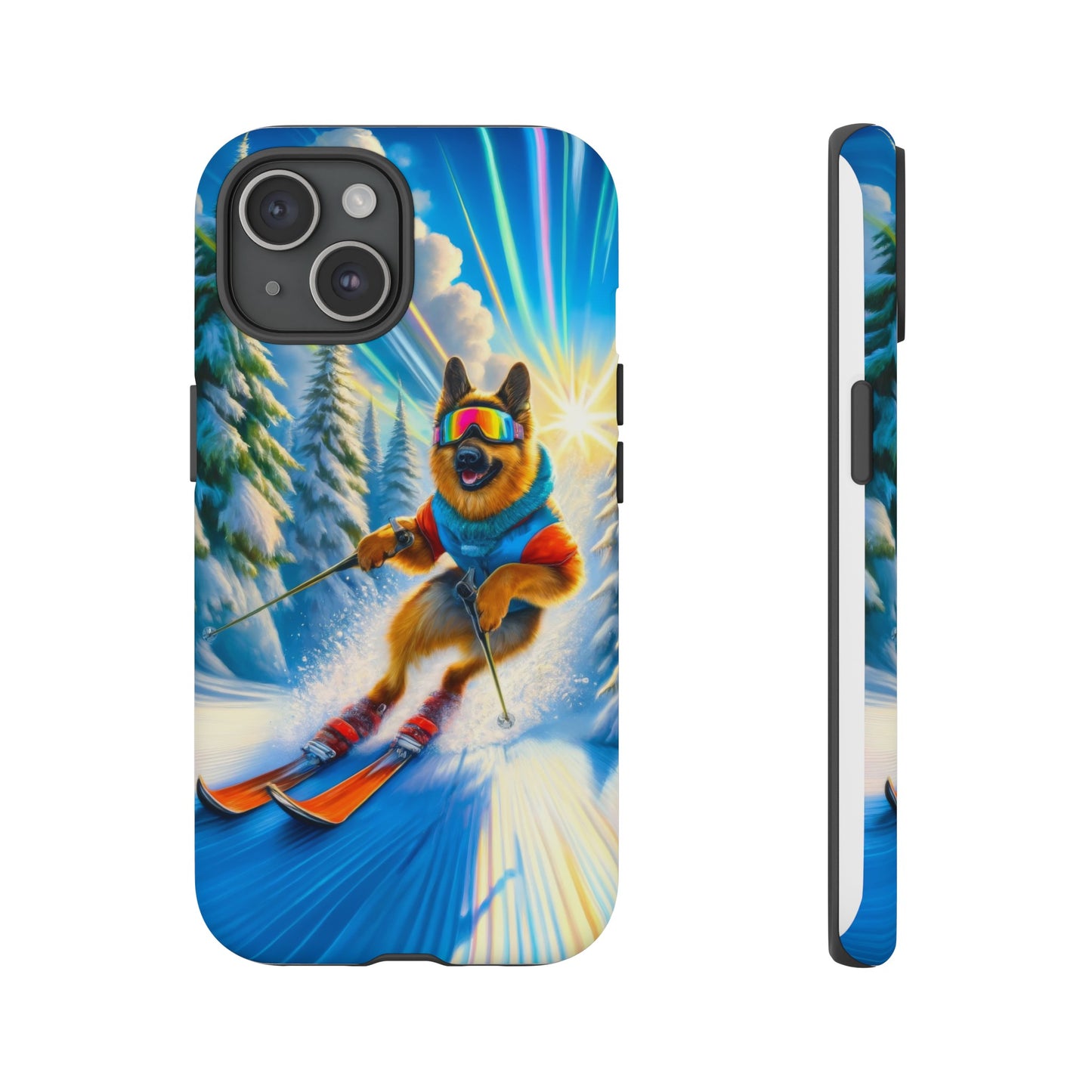 German Shepherd Skiing Phone Case