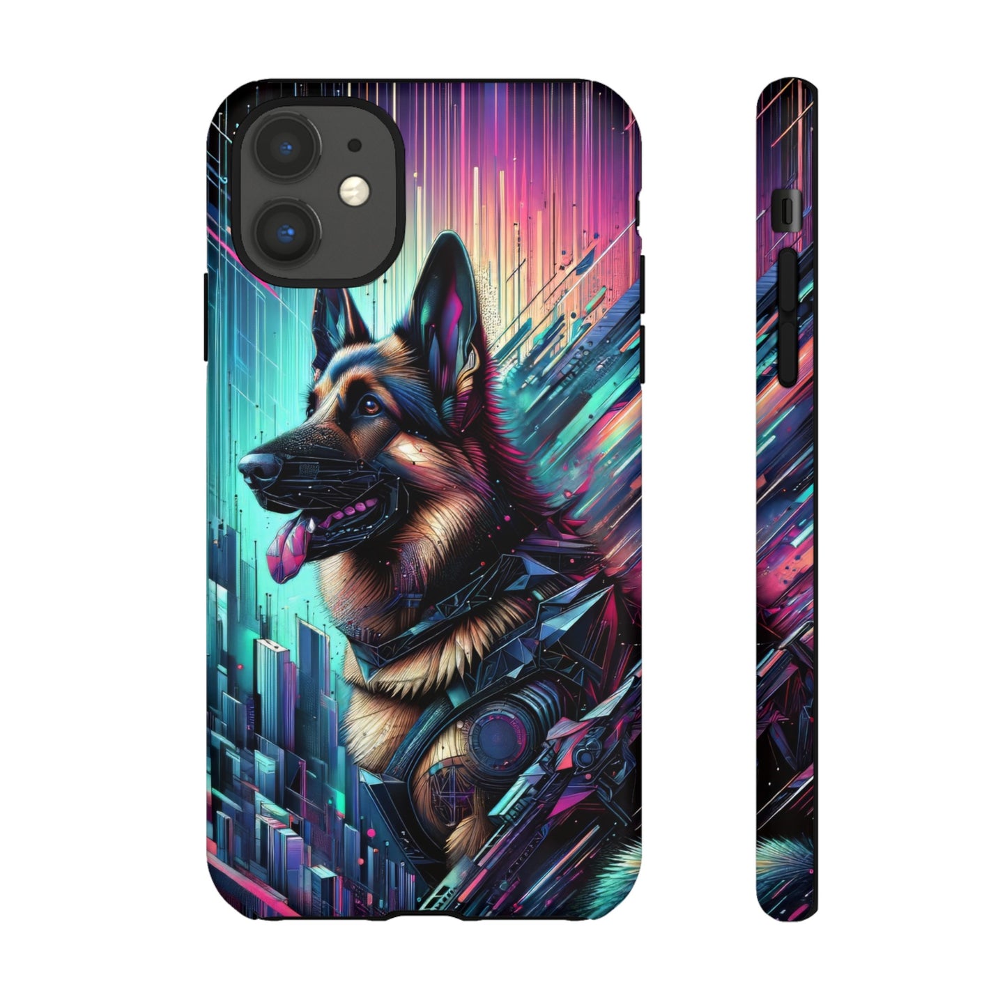 Futurism and gothic German Shepherd Phone Case