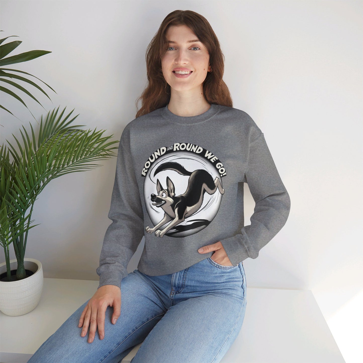 Round and Round We go! Sweatshirt (10 colors) (German Shepherd)