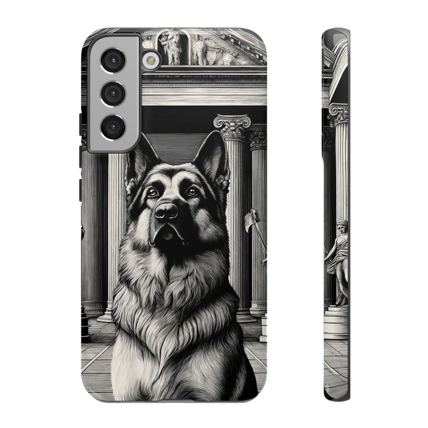 Etching and greco-roman German Shepherd Phone Case