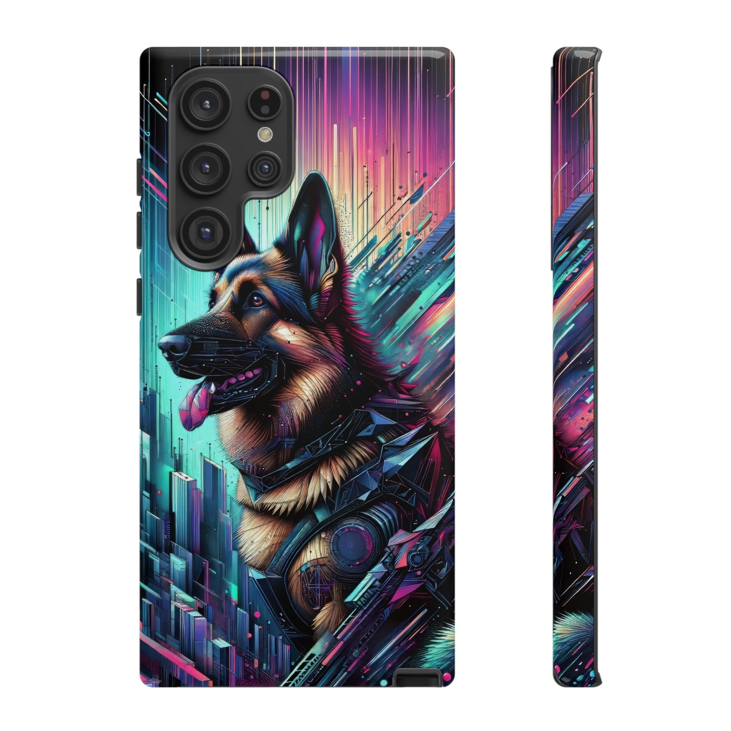 Futurism and gothic German Shepherd Phone Case