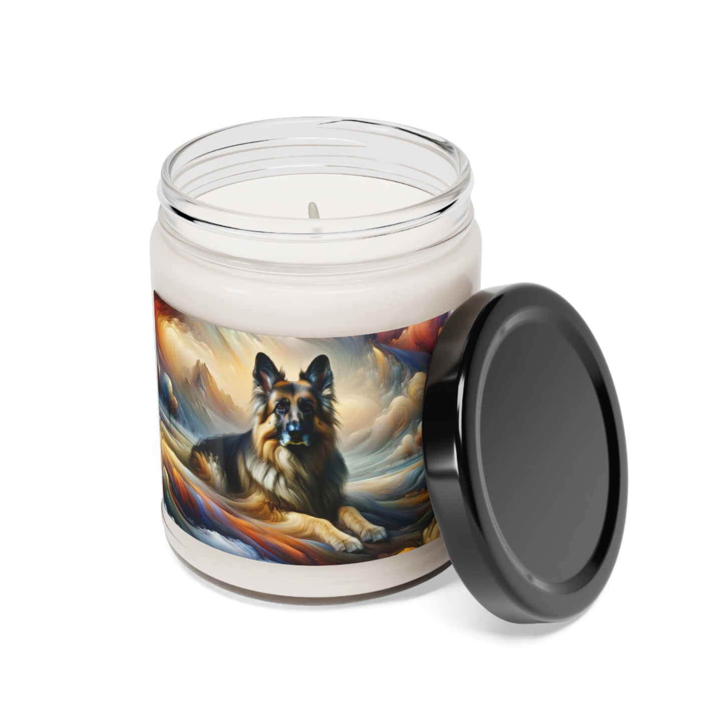 German Shepherd in an impressionist and surreal landscape Scented Soy Candle, 9oz