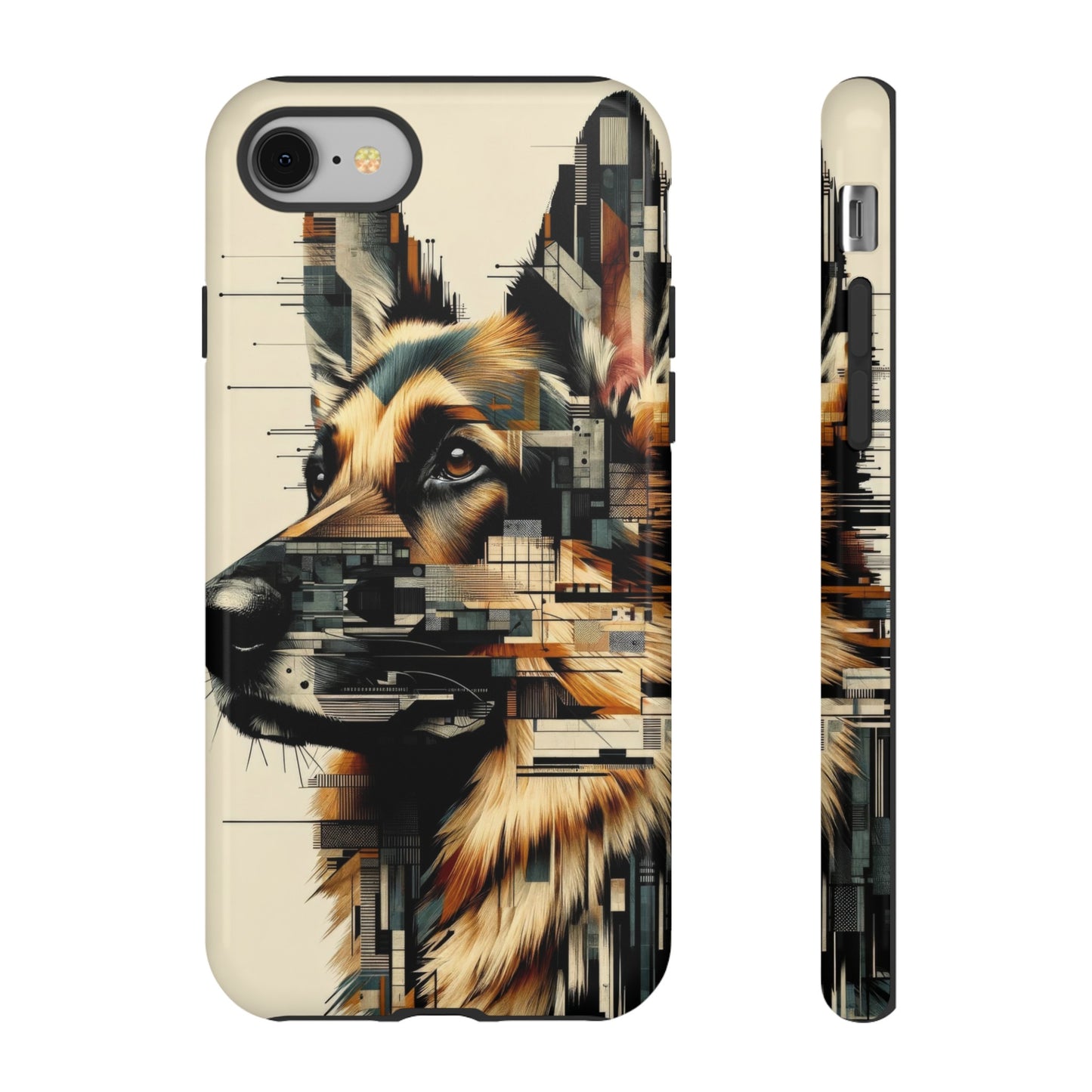 Constructivist and dadaist German Shepherd Phone Case