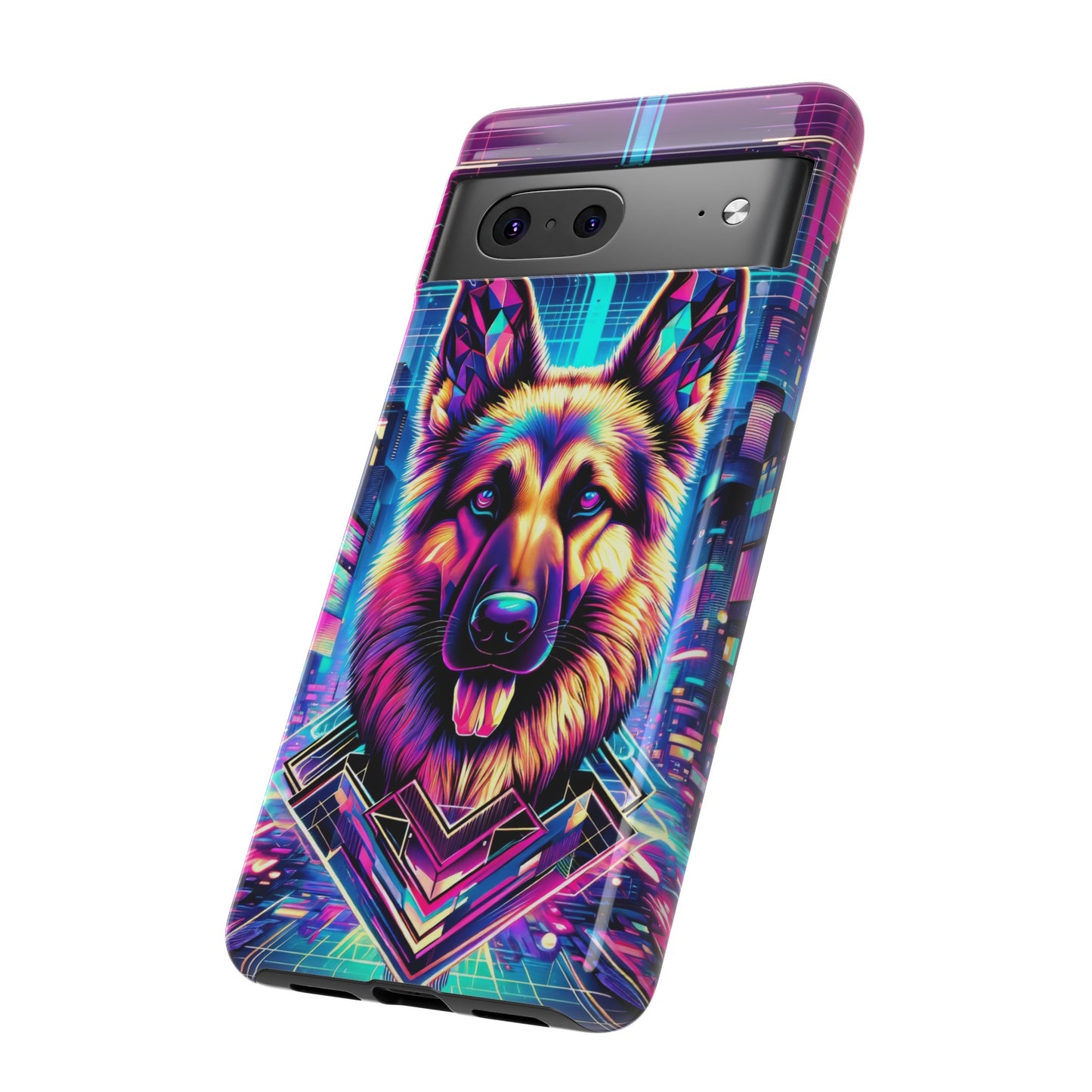 Glitch art German Shepherd Phone Case