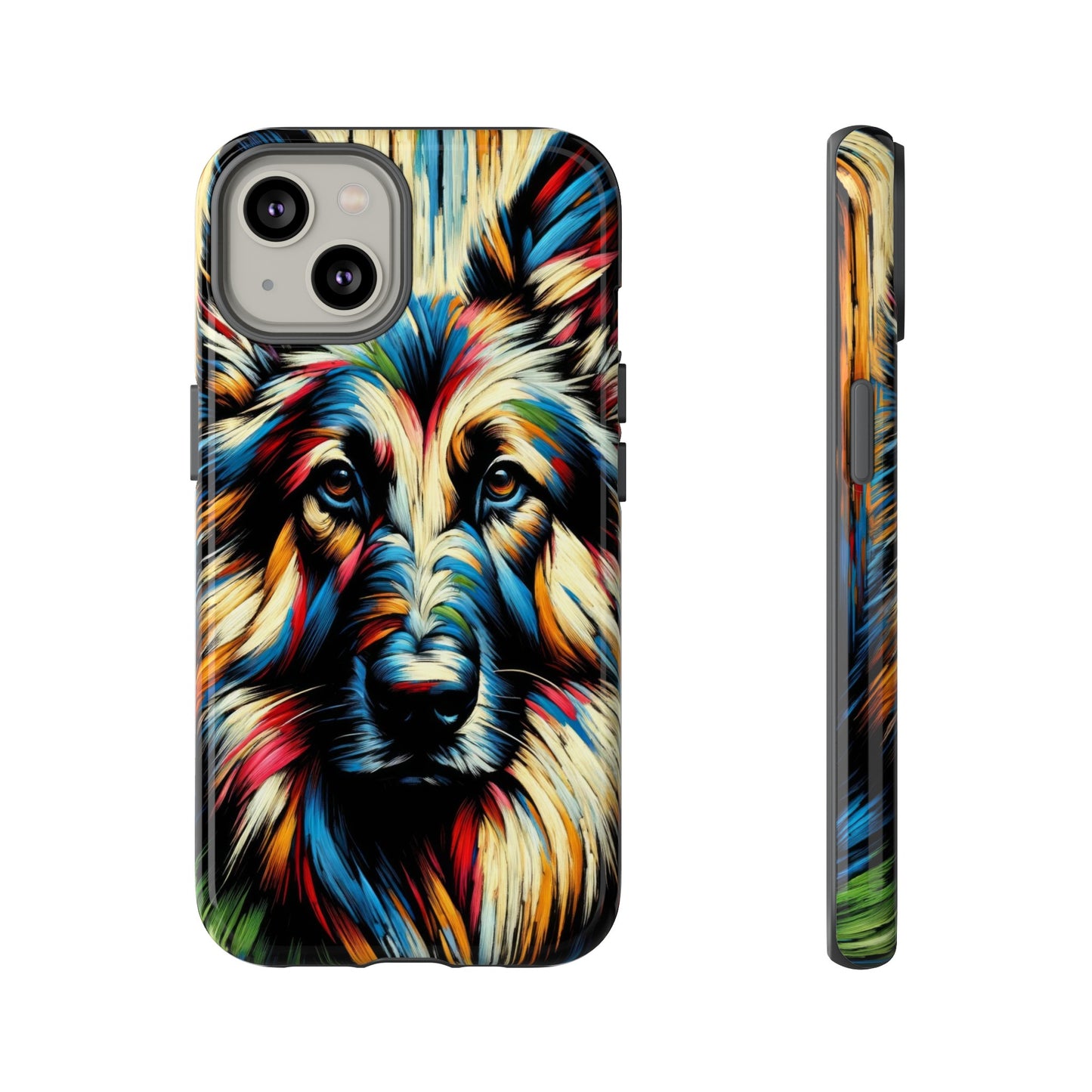 Fauvism scratchboard technique German Shepherd Phone Case