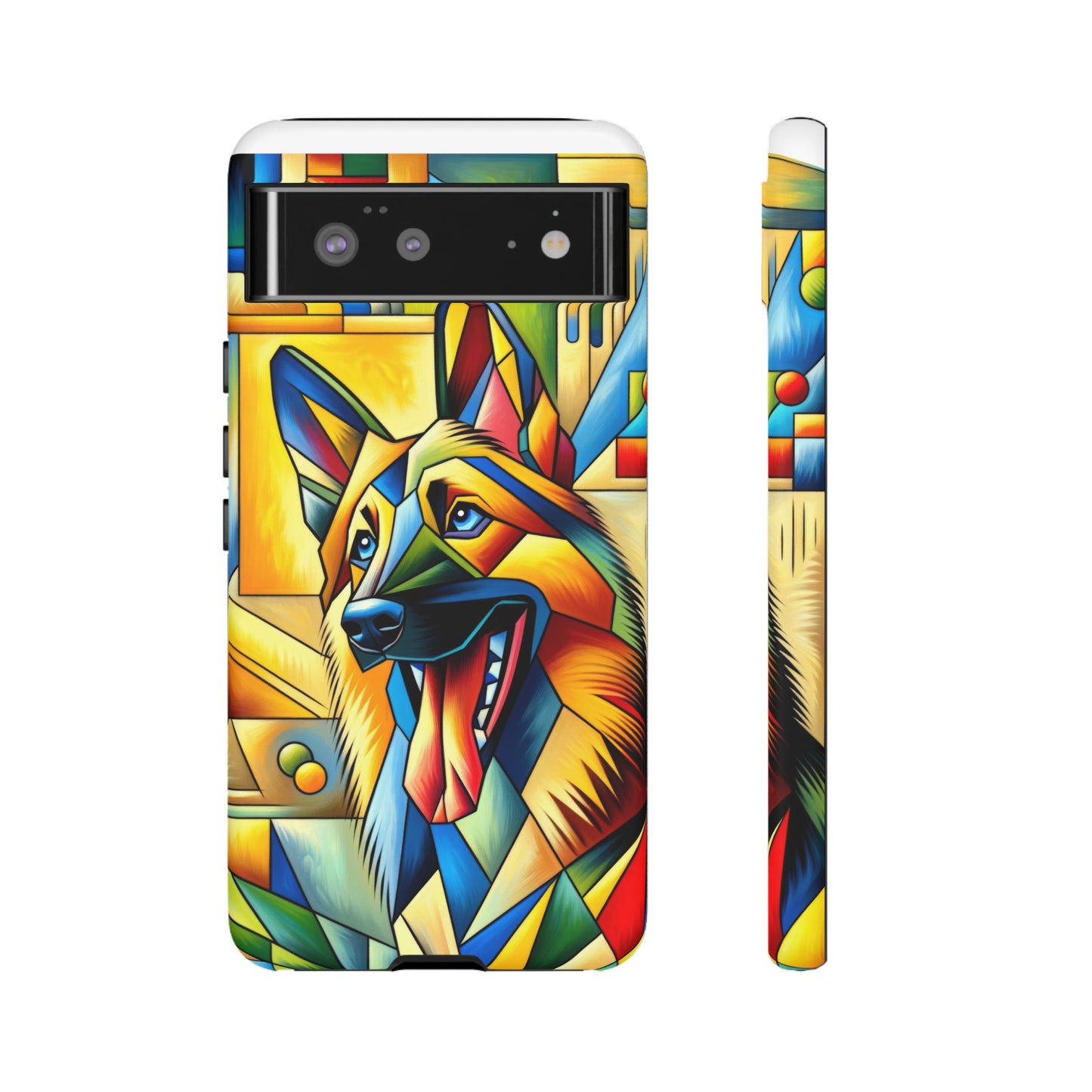 German Shepherd in Cubism Tough Phone Case