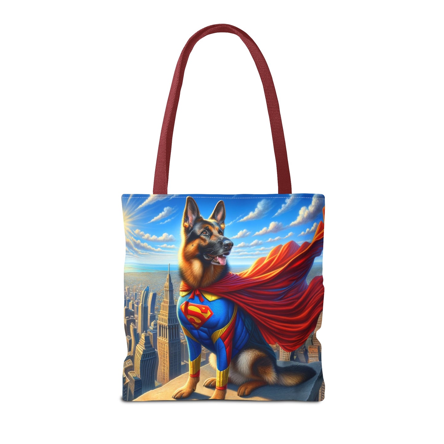 German Shepherd Superhero Tote Bag