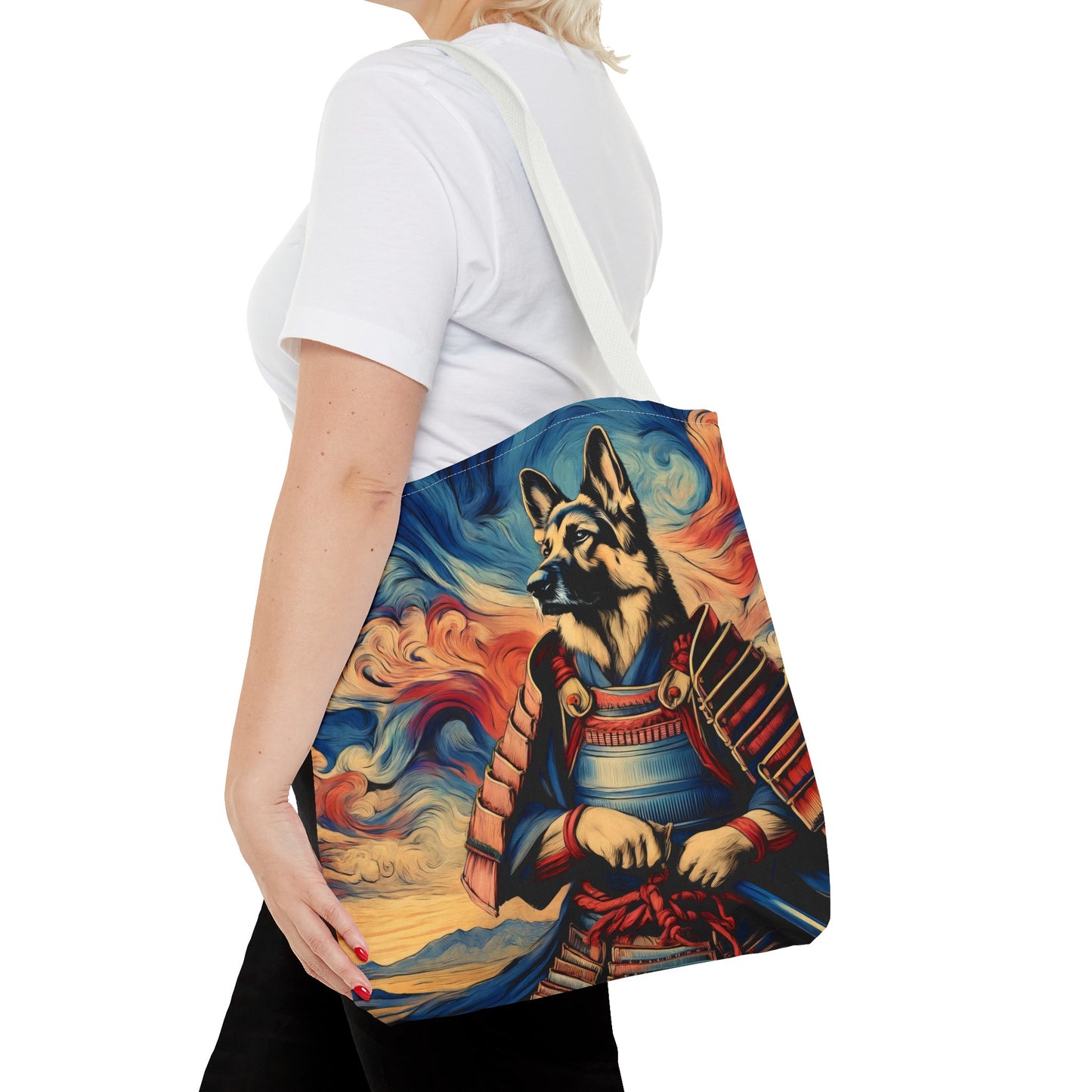 Samurai German Shepherd Tote Bag