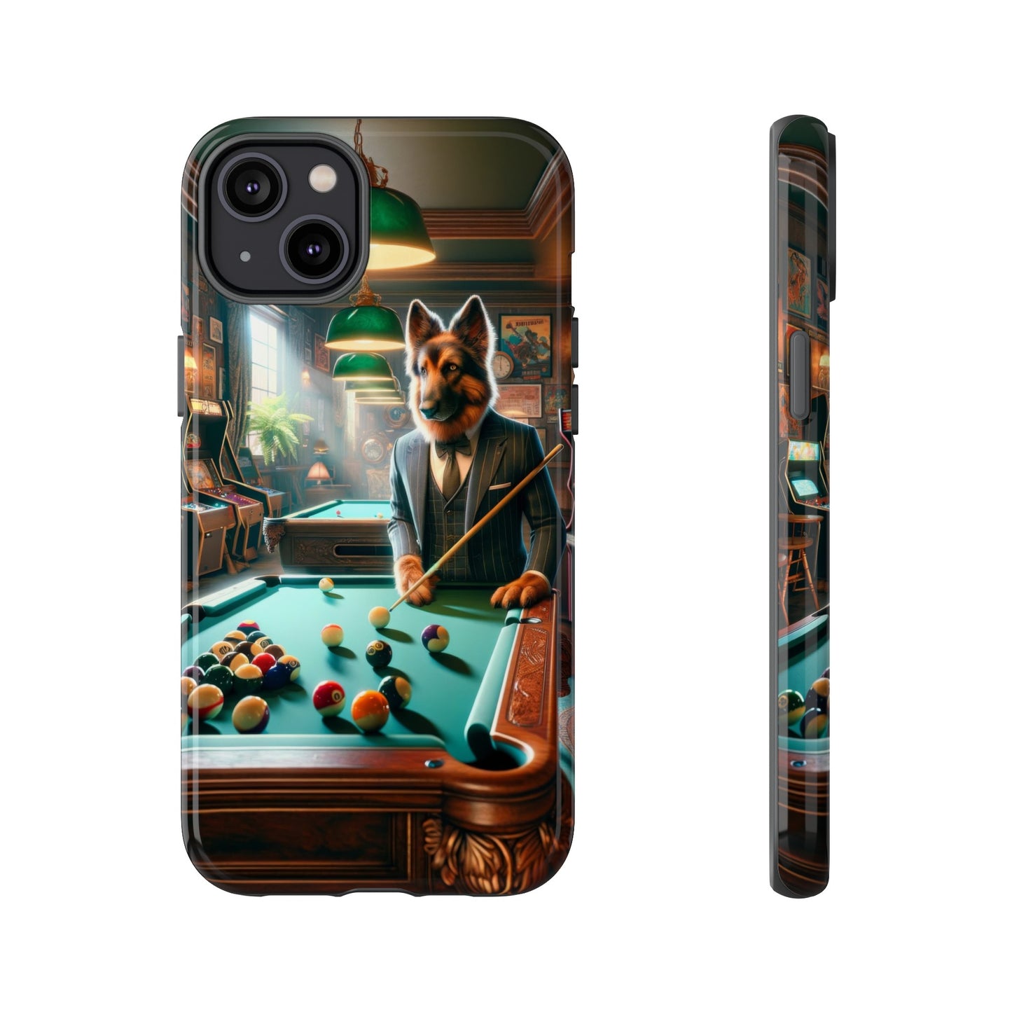 German Shepherd Playing Pool Phone Case