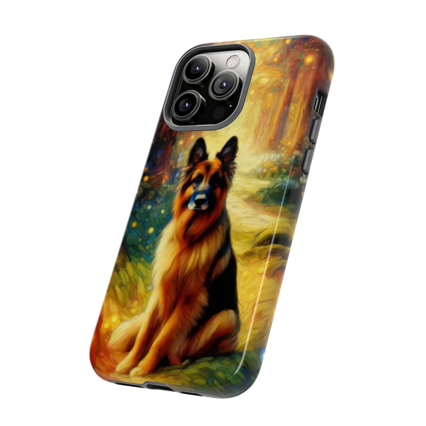 Neo-impressionism and fairy tale German Shepherd Phone Case