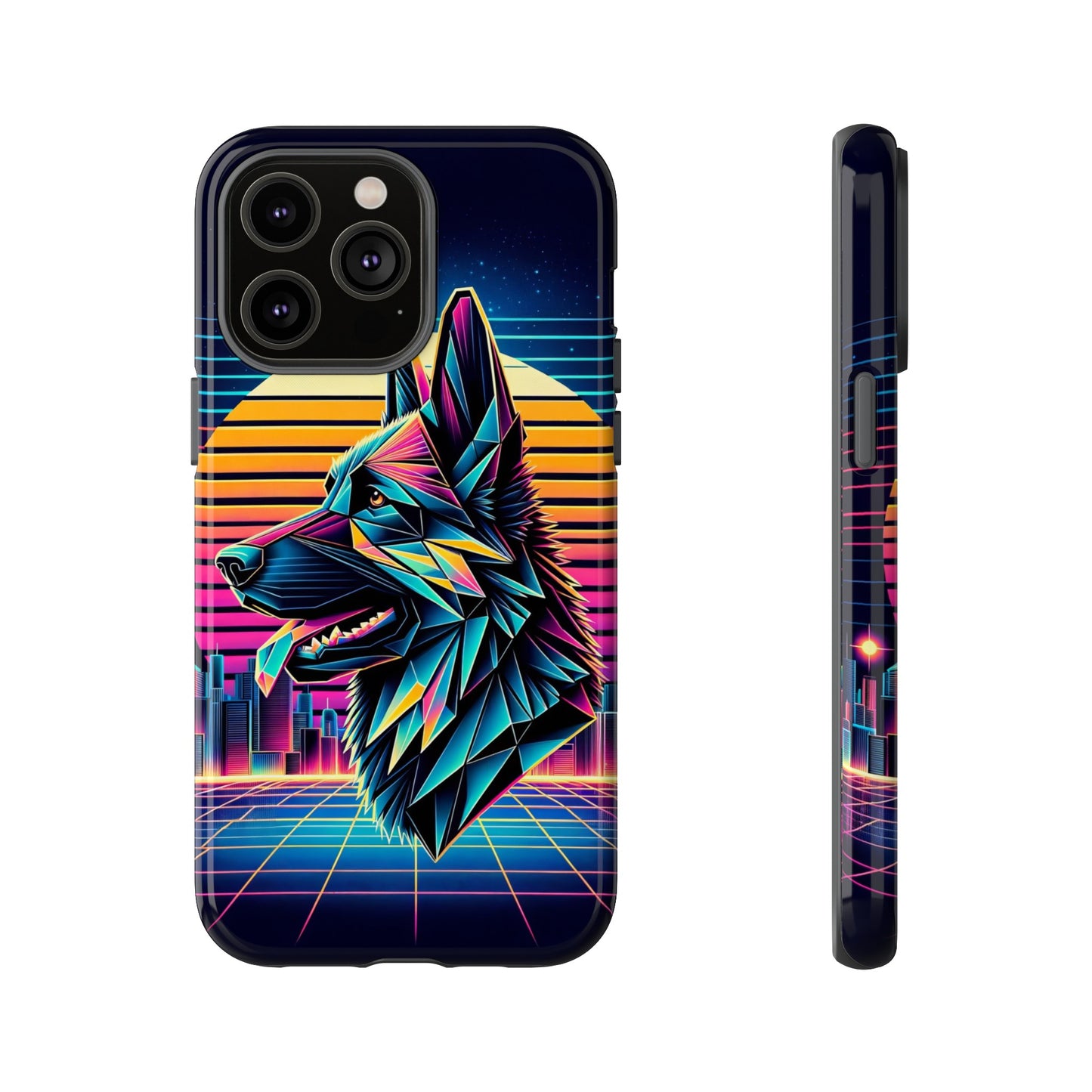 Origami and polyart German Shepherd Phone Case