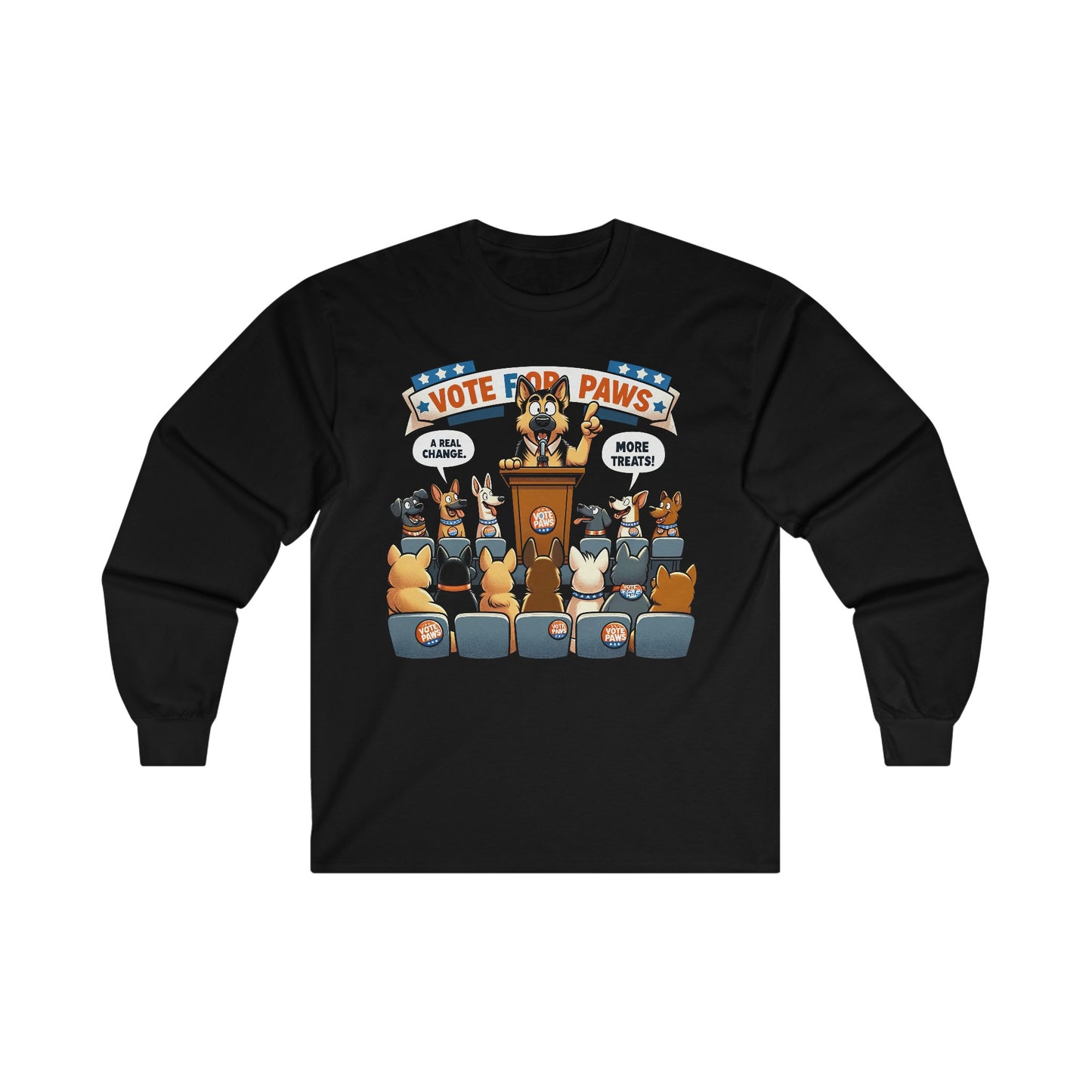 Vote For Paws Long Sleeve Shirt (20 colors) (German Shepherd)