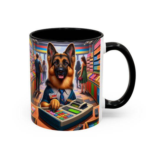 German Shepherd Operating a Cash Register Coffee Mug