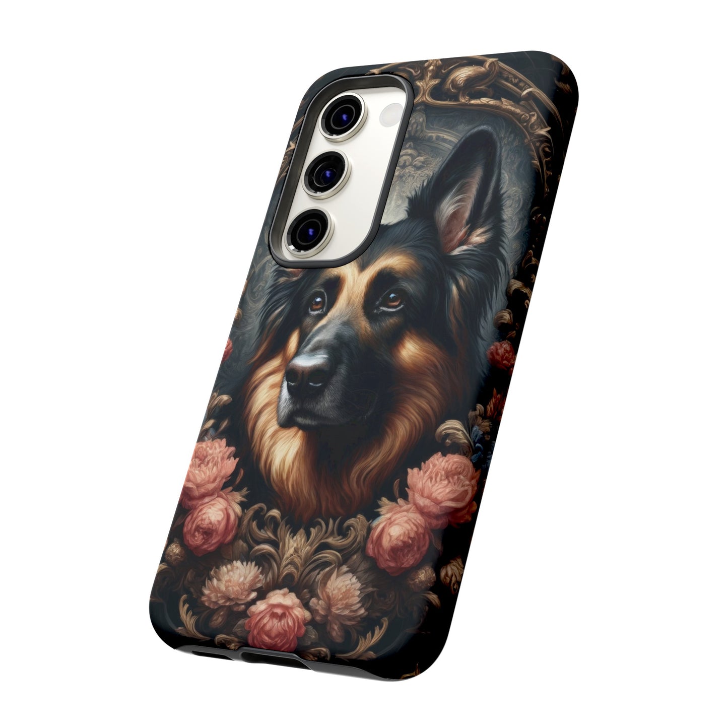 Gothic, high angle German Shepherd Phone Case