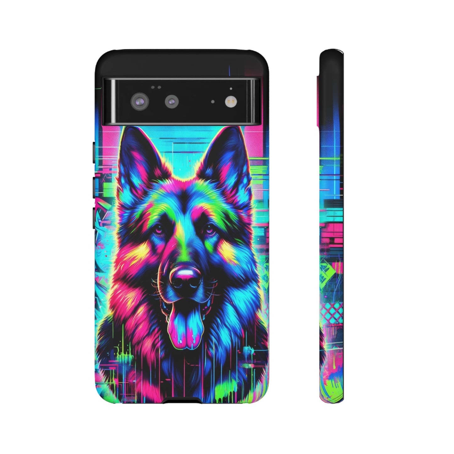 Neon graffiti German Shepherd Phone Case