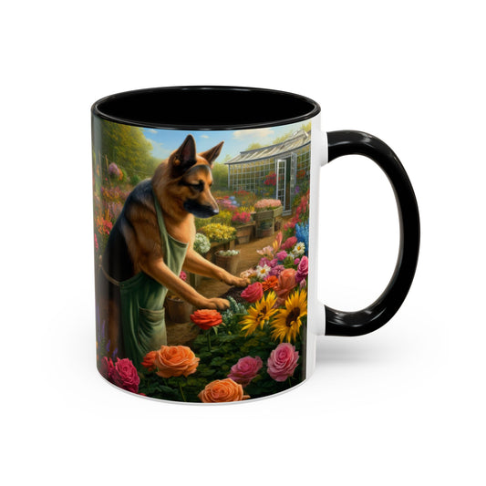 German Shepherd Gardening Coffee Mug