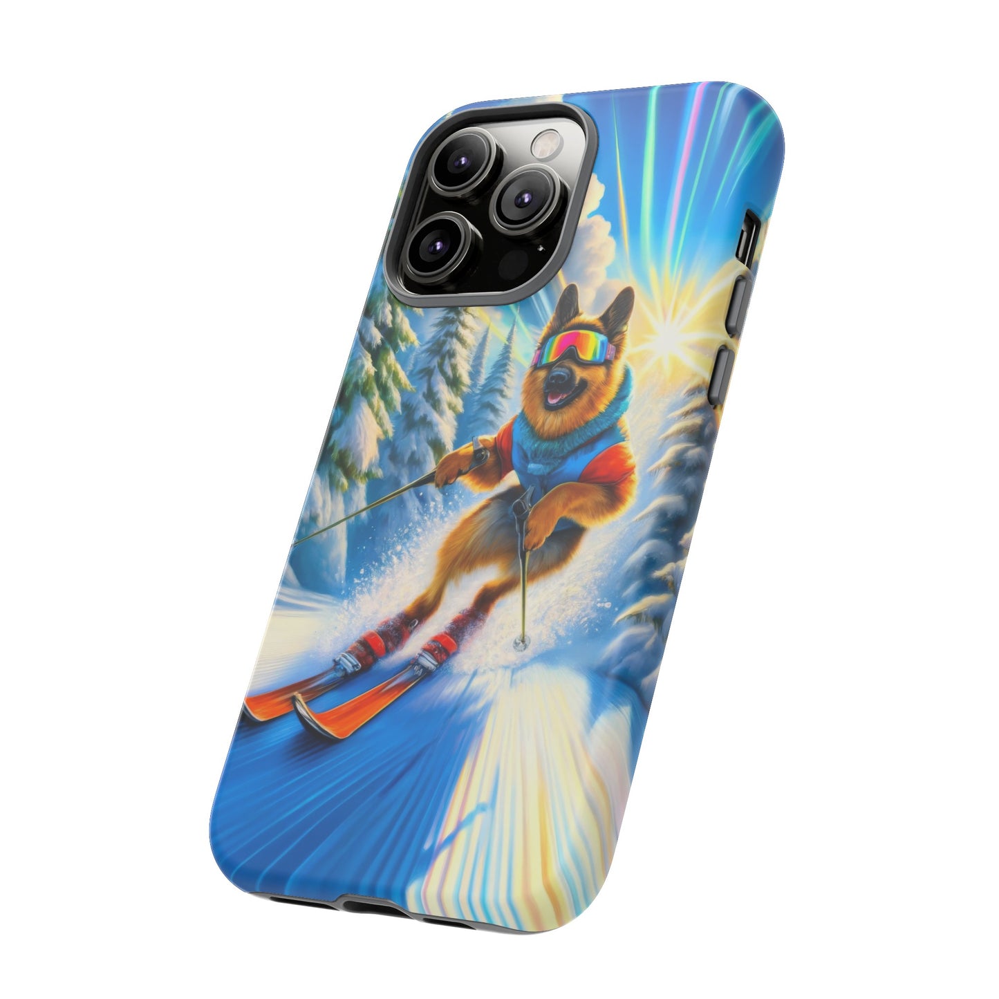 German Shepherd Skiing Phone Case