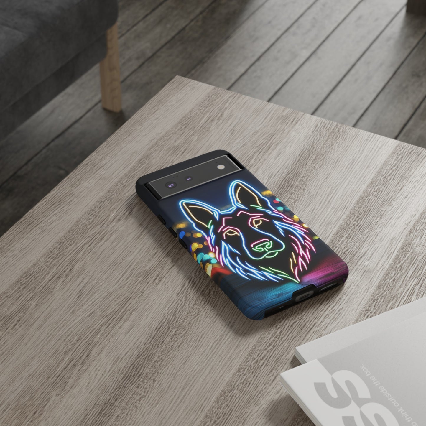 German Shepherd Neon Light Phone Case