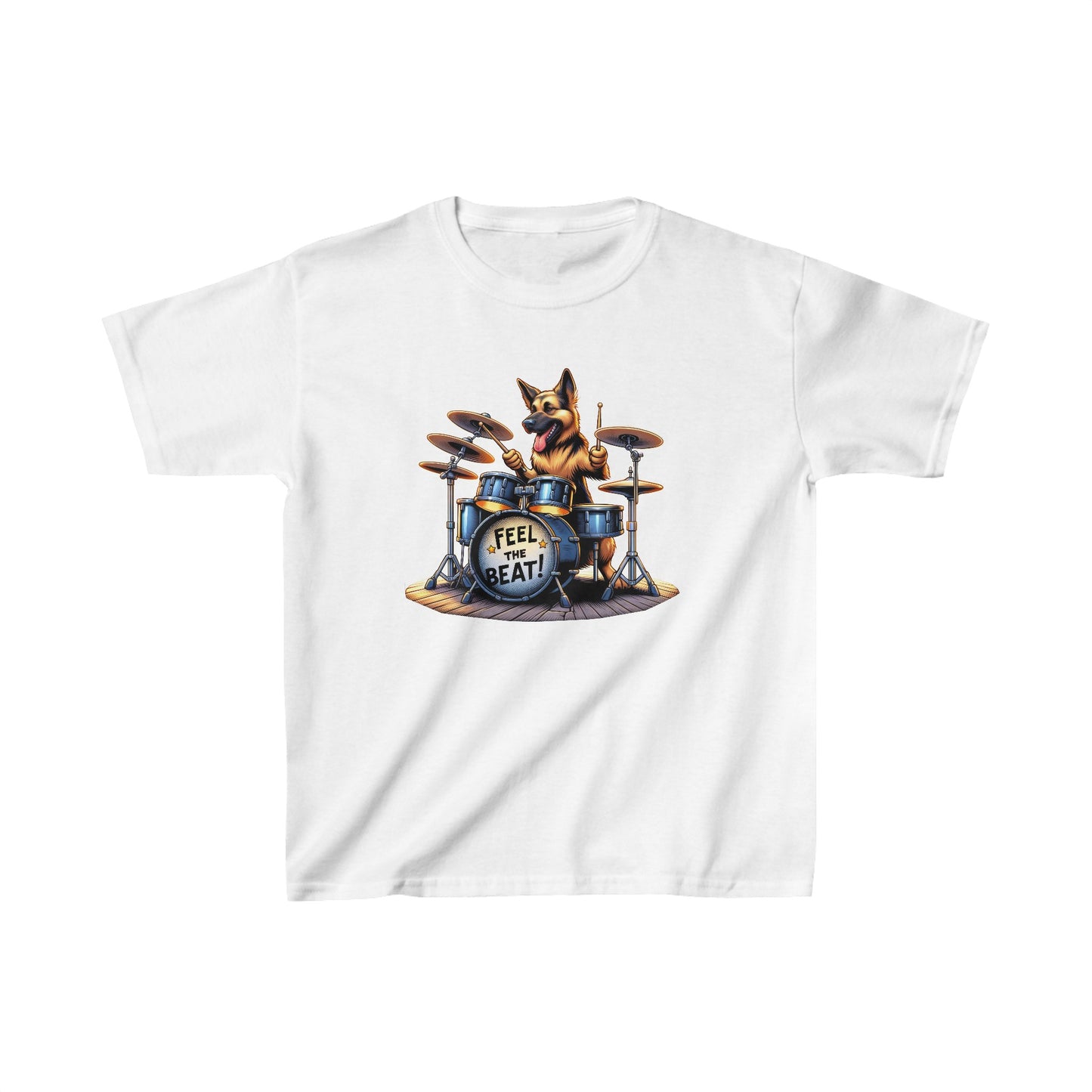 Feel The Beat! Kids Size T-Shirt (Multi colors) (German Shepherd)