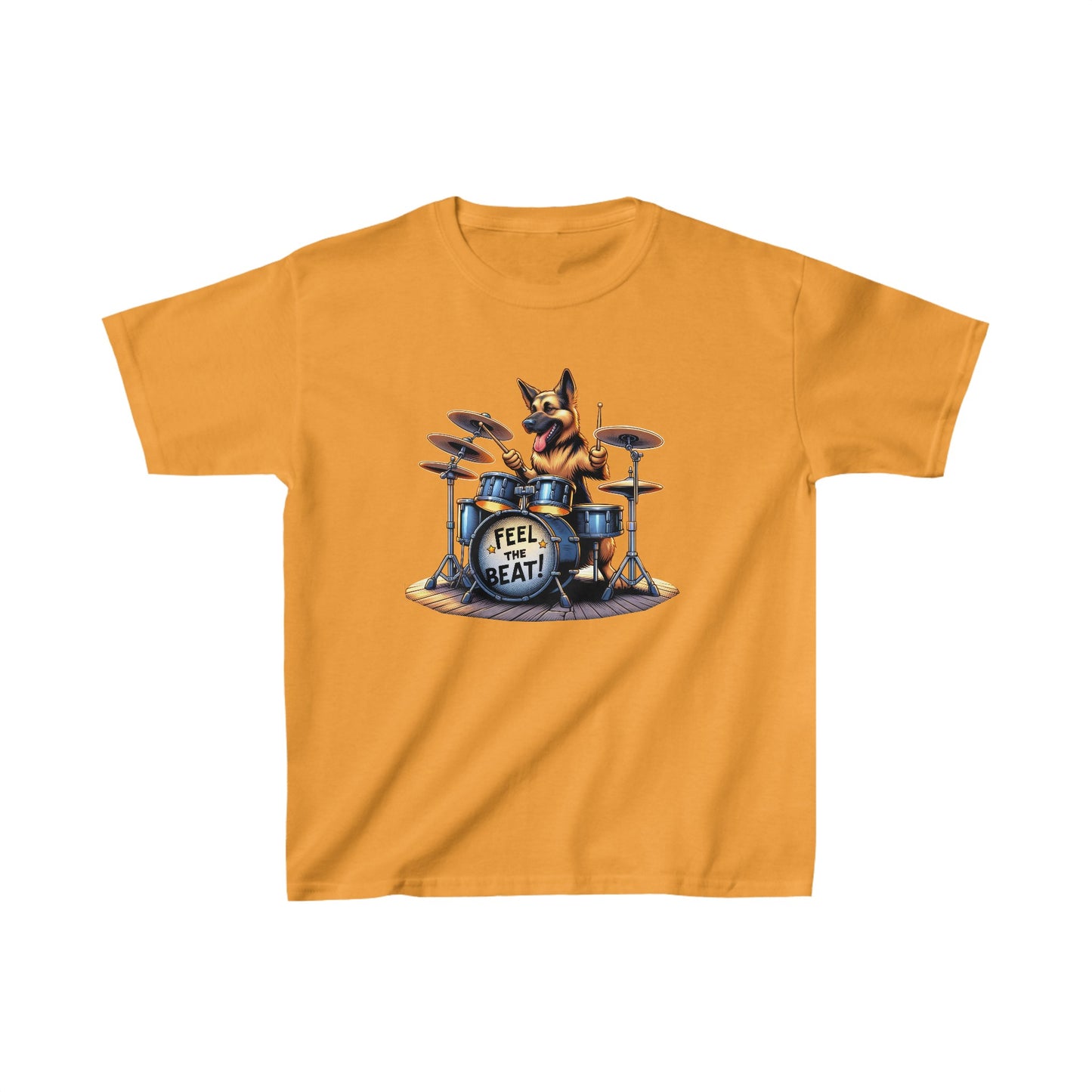 Feel The Beat! Kids Size T-Shirt (Multi colors) (German Shepherd)