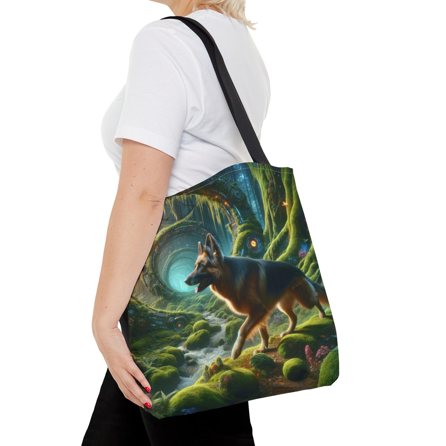 Sci-fi fantasy German Shepherd Tote Bag