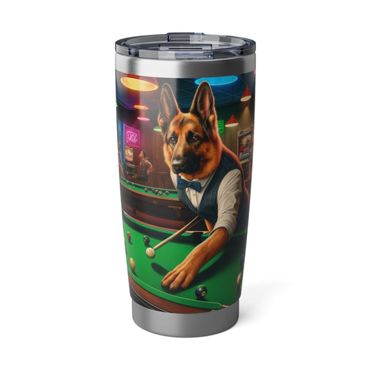 German Shepherd Playing Pool 20oz Tumbler