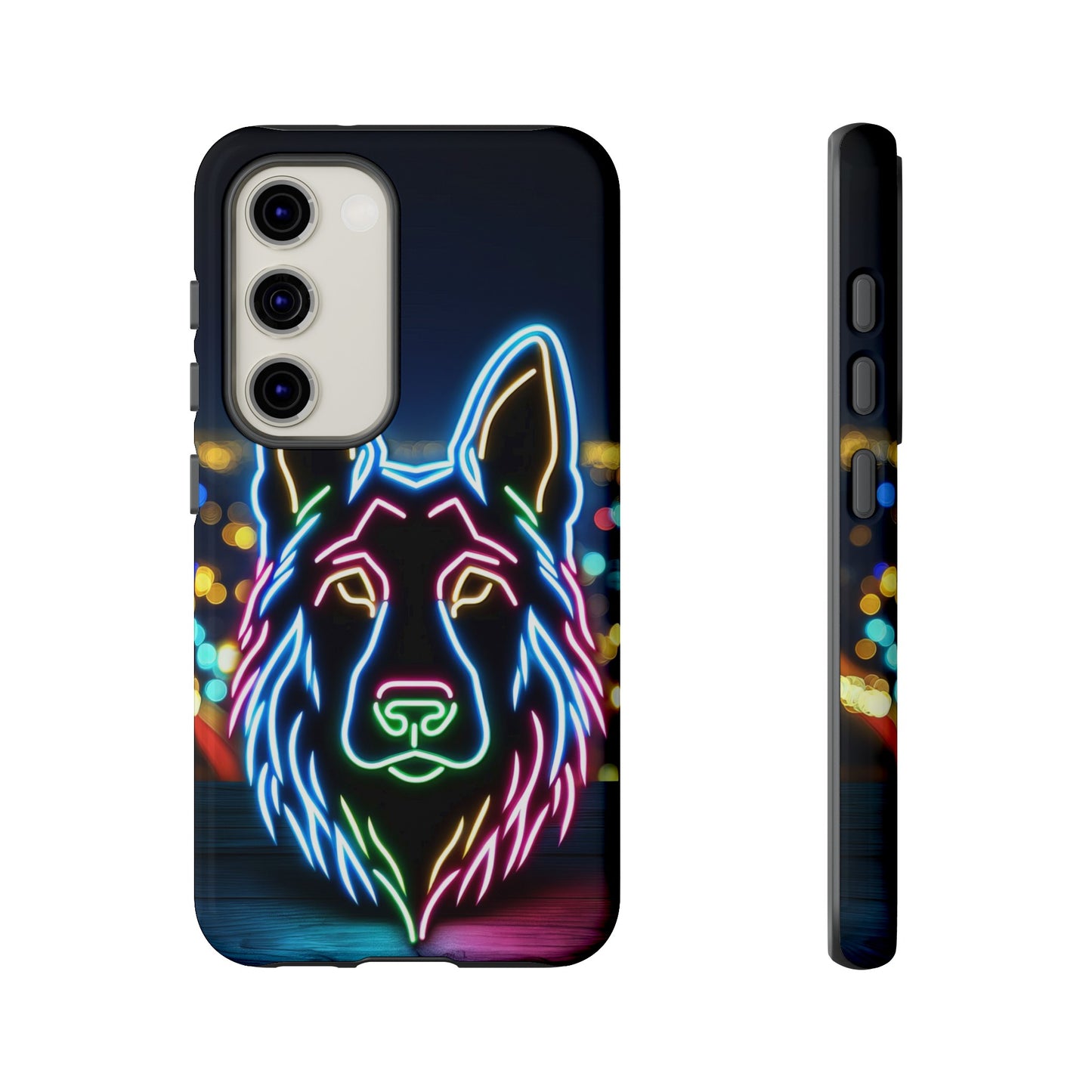 German Shepherd Neon Light Phone Case