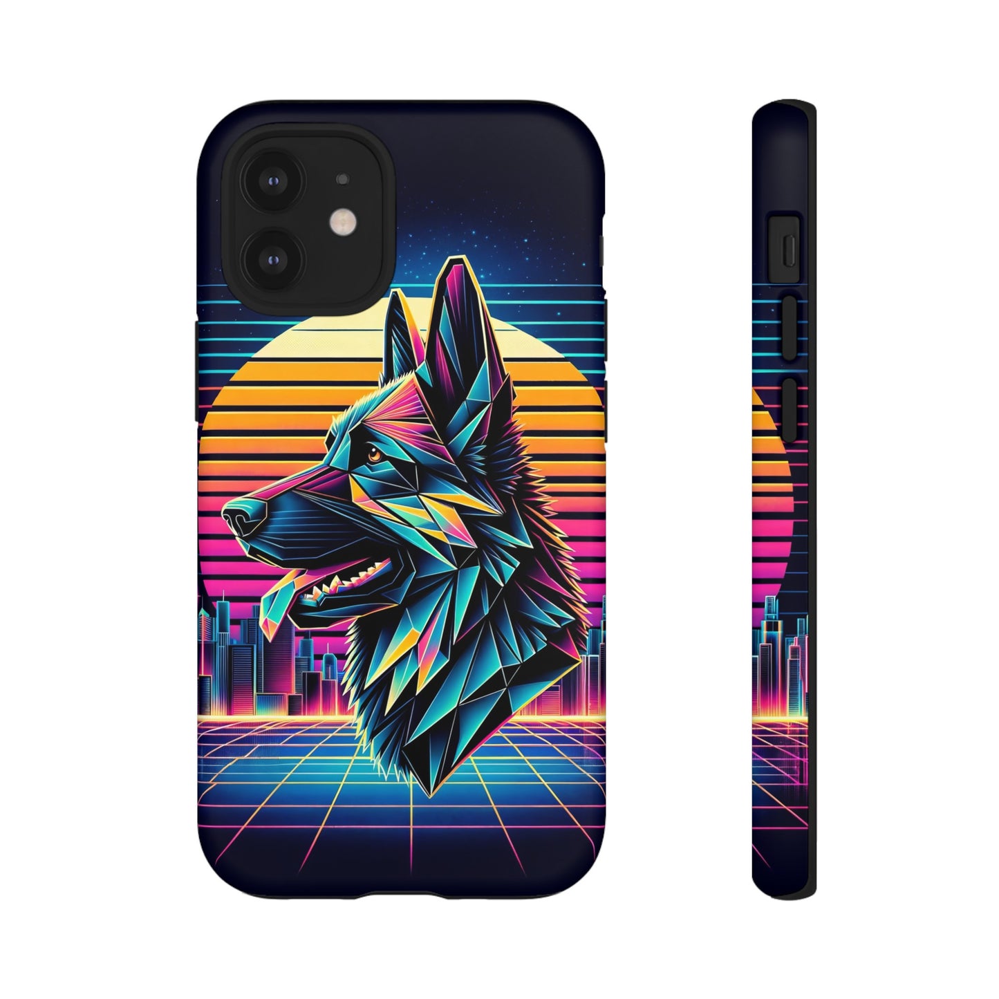 Origami and polyart German Shepherd Phone Case