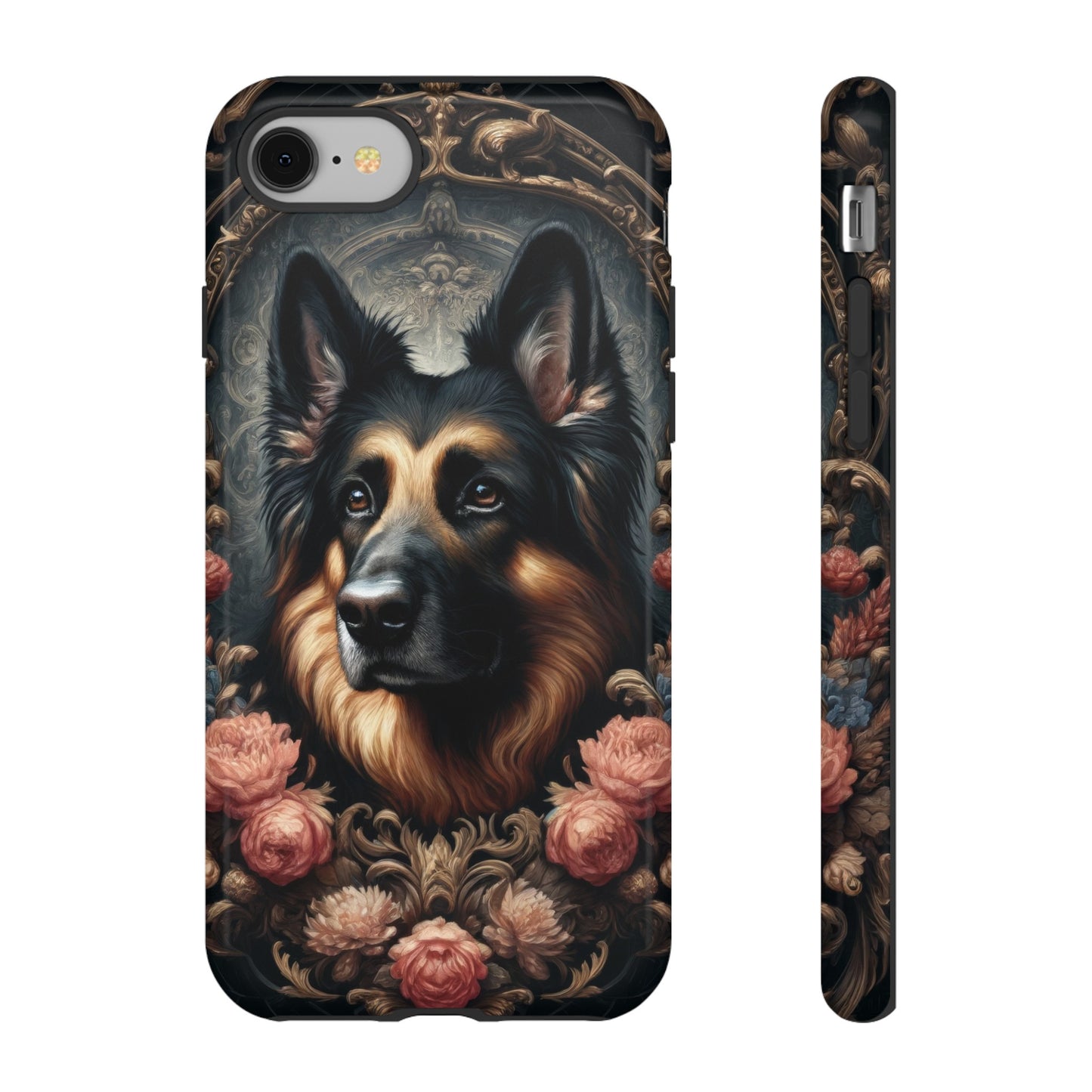 Gothic, high angle German Shepherd Phone Case