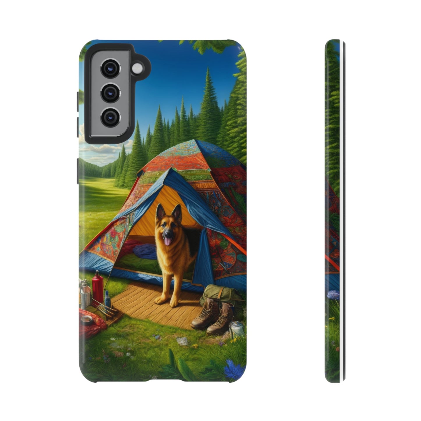 German Shepherd Camping  Phone Case