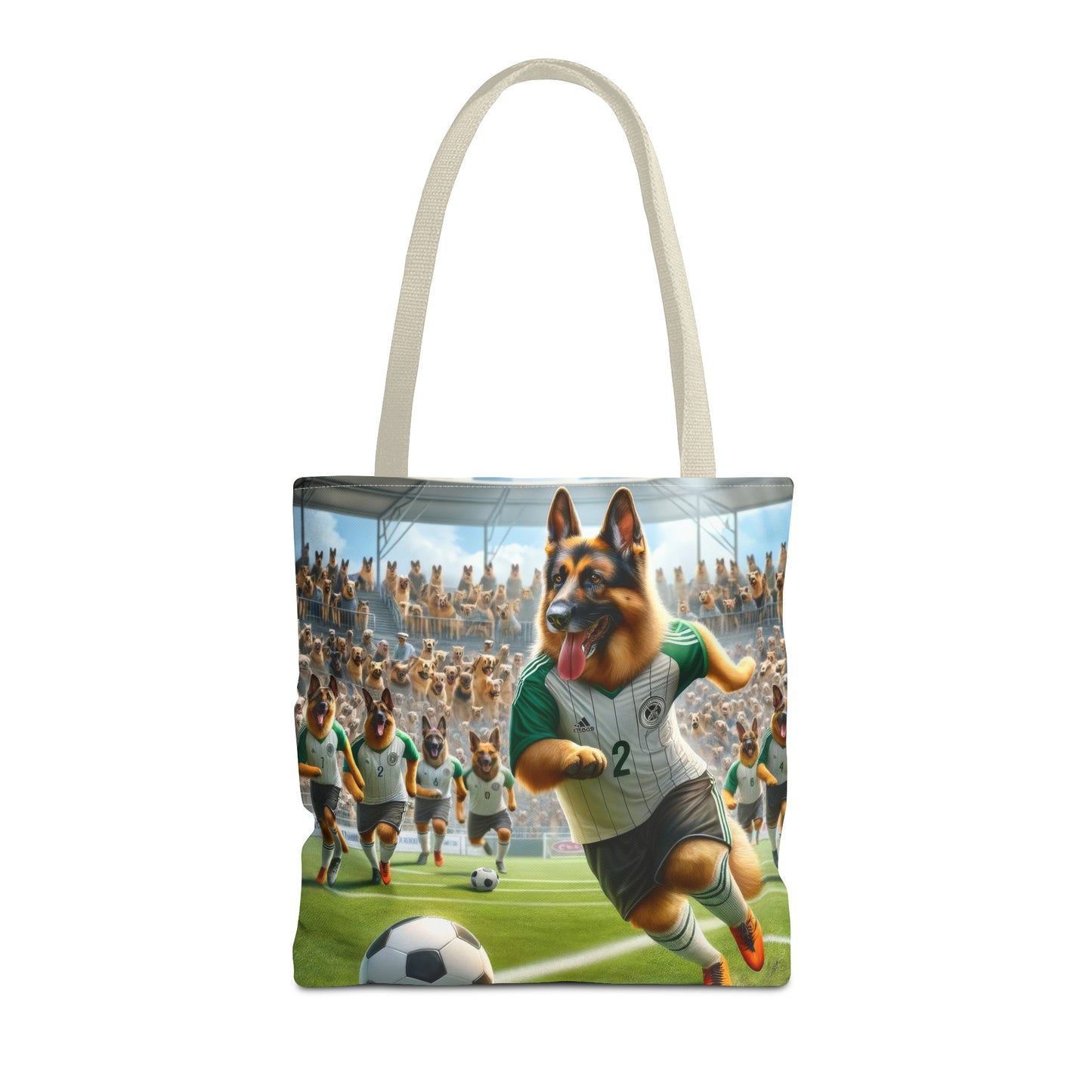 German Shepherd Playing Soccer Tote Bag