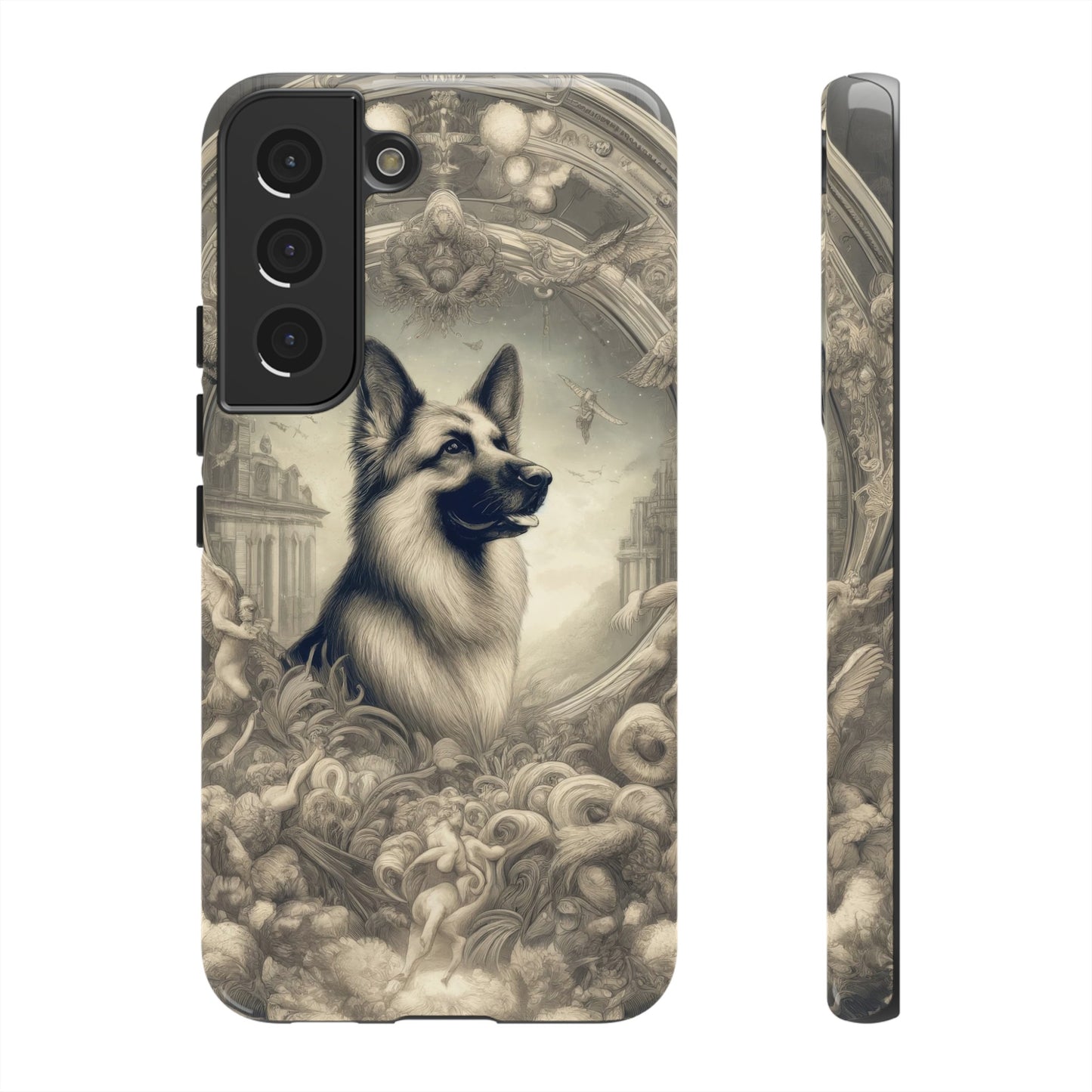 Dreamy fantasy and rococo German Shepherd Phone Case