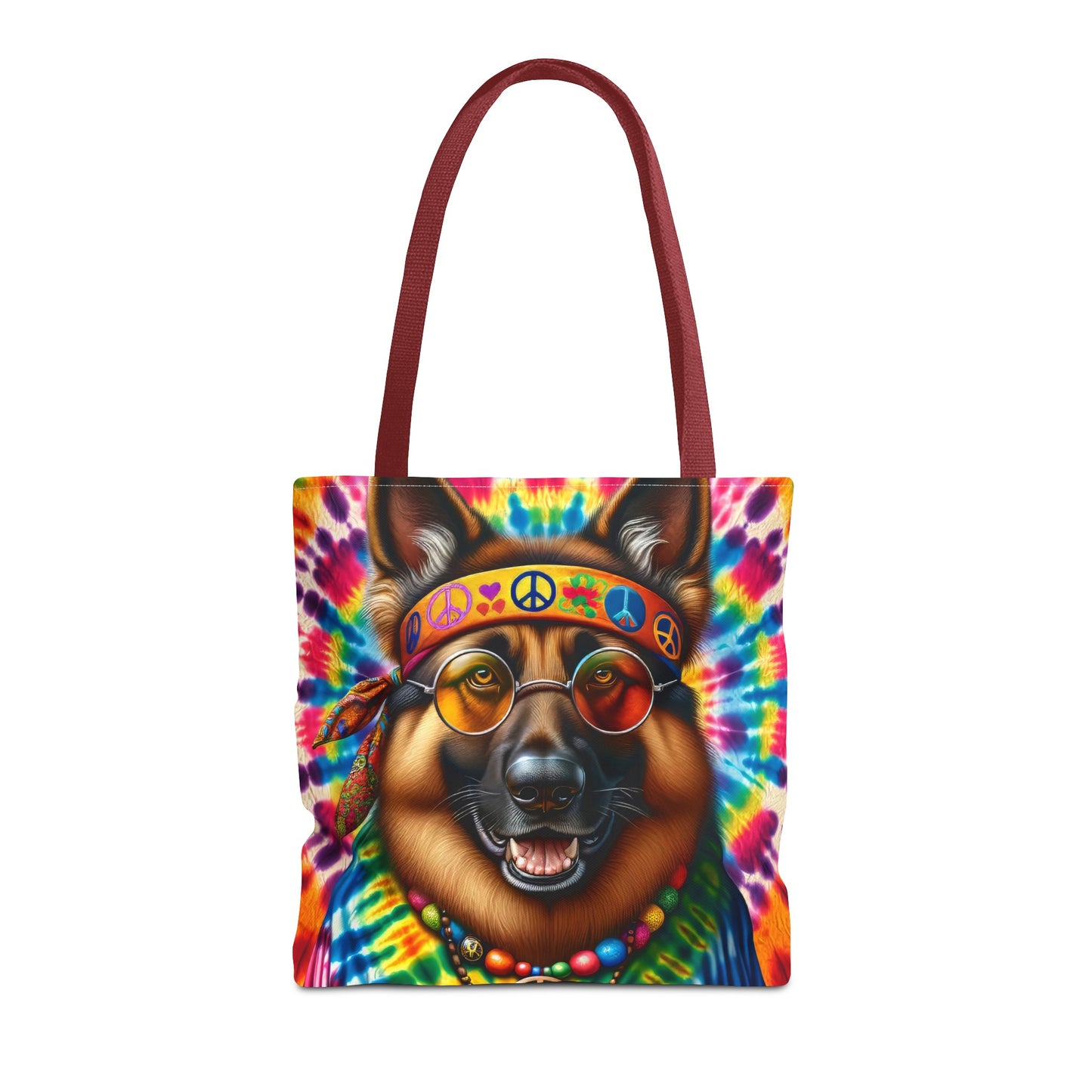 Hippie German Shepherd Tote Bag