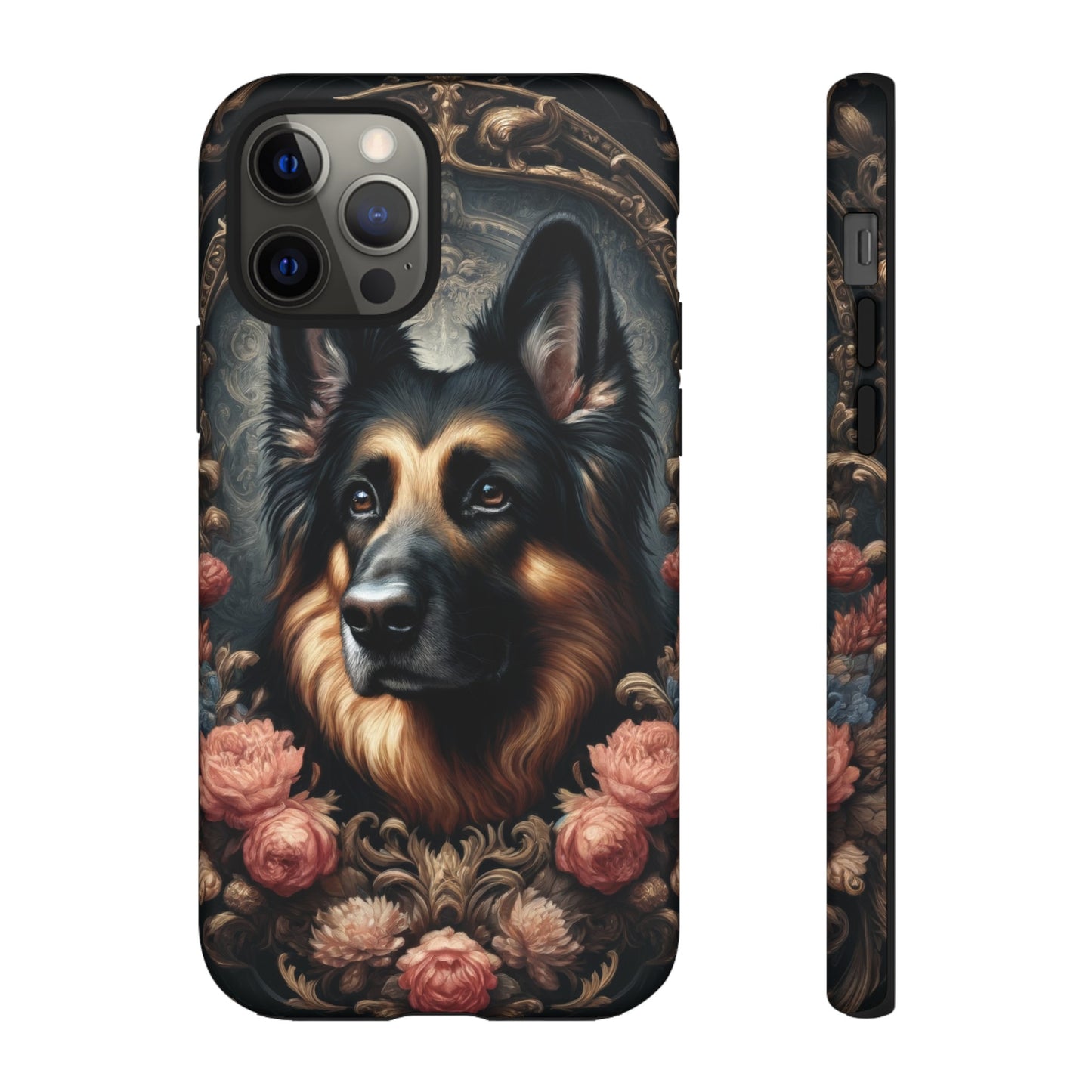 Gothic, high angle German Shepherd Phone Case