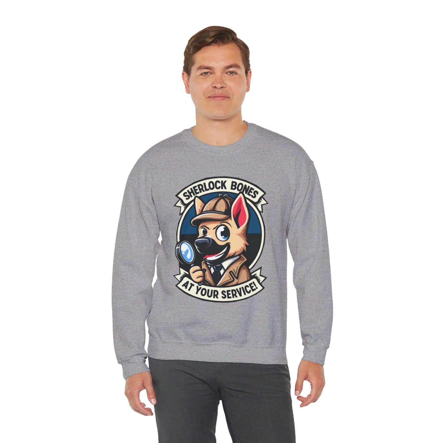 Sherlock Bones Sweatshirt (10 colors) (German Shepherd)