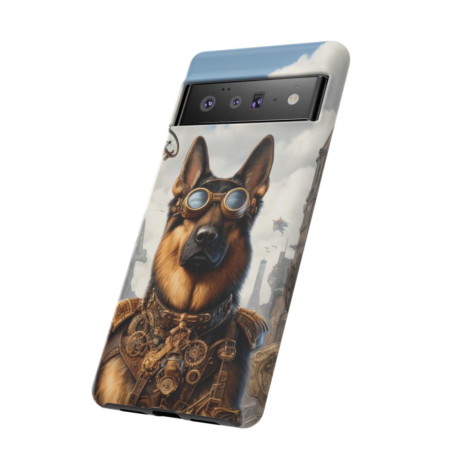 Realism and steampunk German Shepherd Phone Case