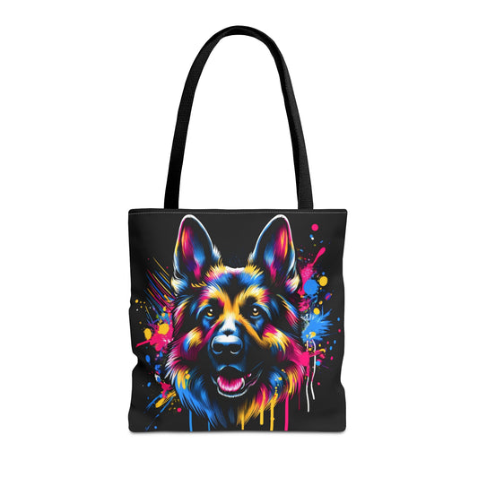 Graffiti-style German Shepherd Tote Bag