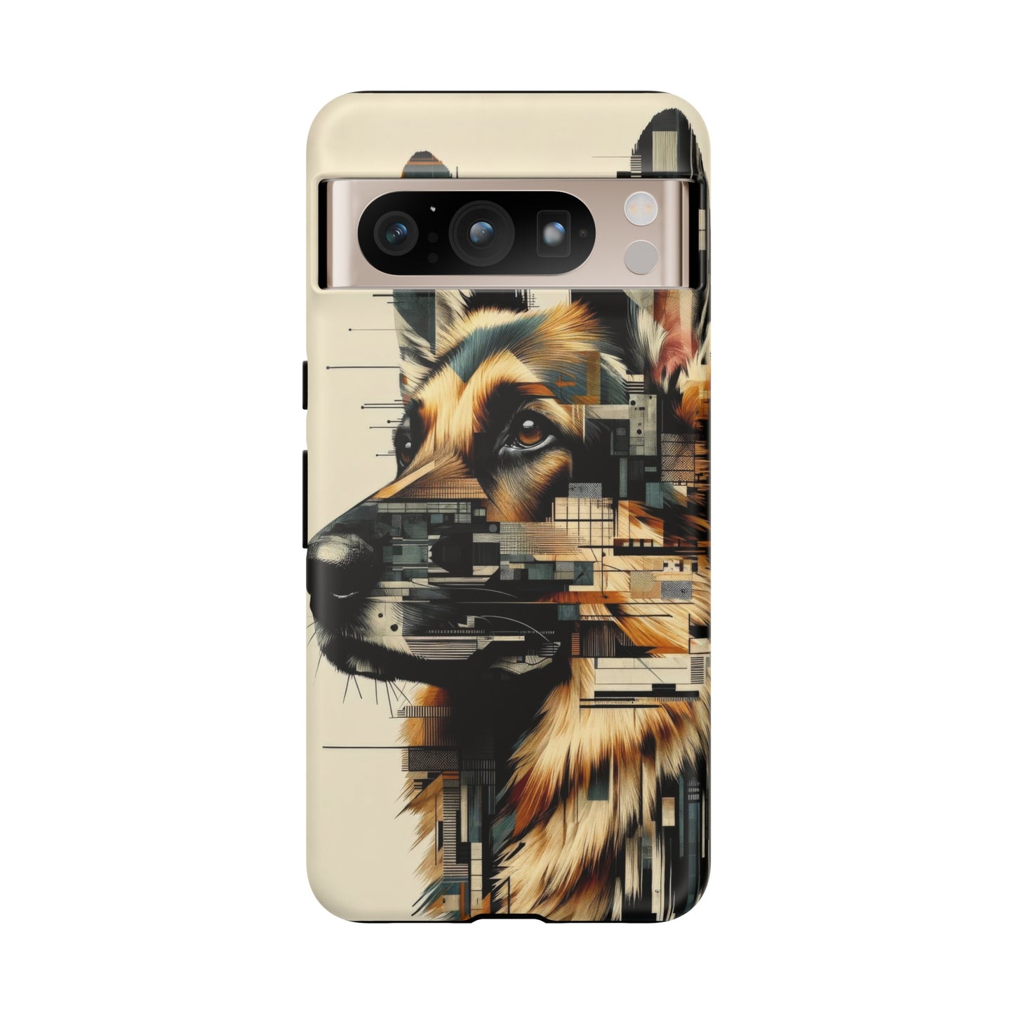 Constructivist and dadaist German Shepherd Phone Case