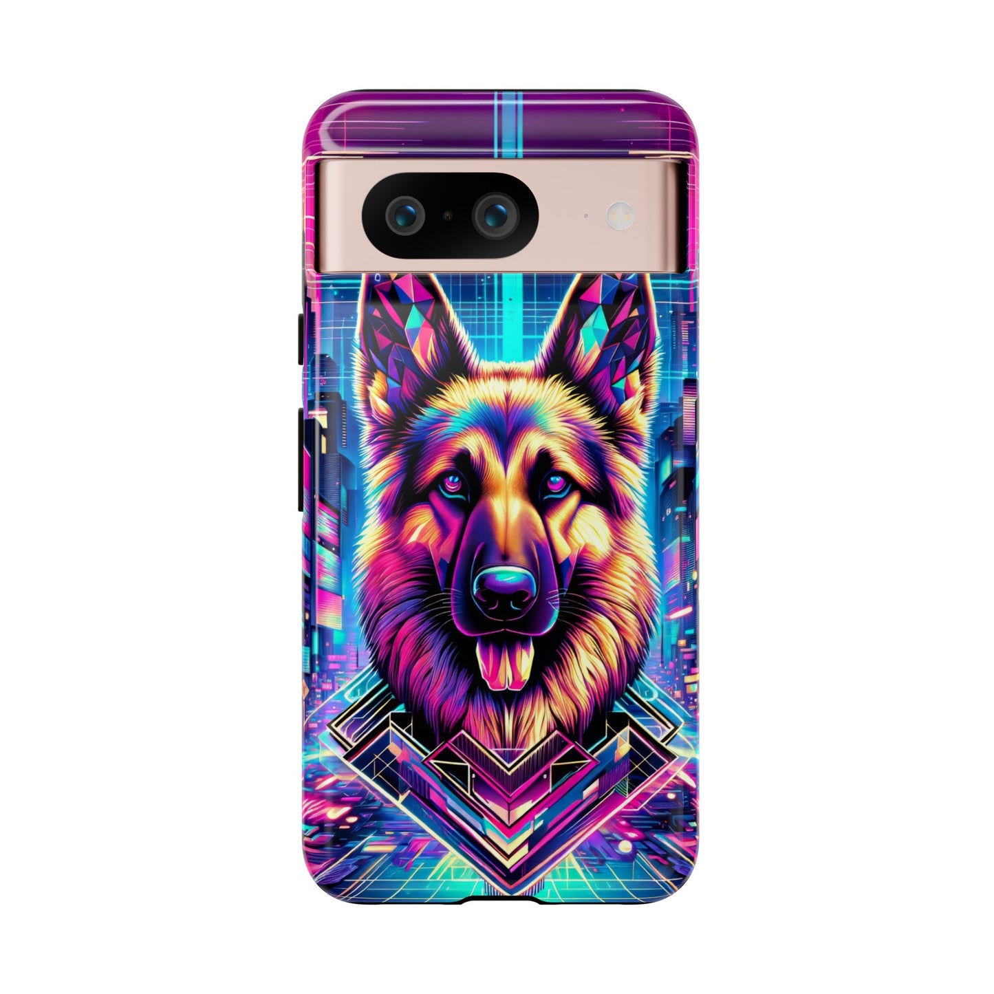 Glitch art German Shepherd Phone Case