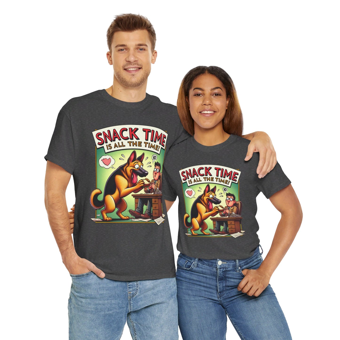 Snack Time is all the Time T-Shirt (13 colors) (German Shepherd)